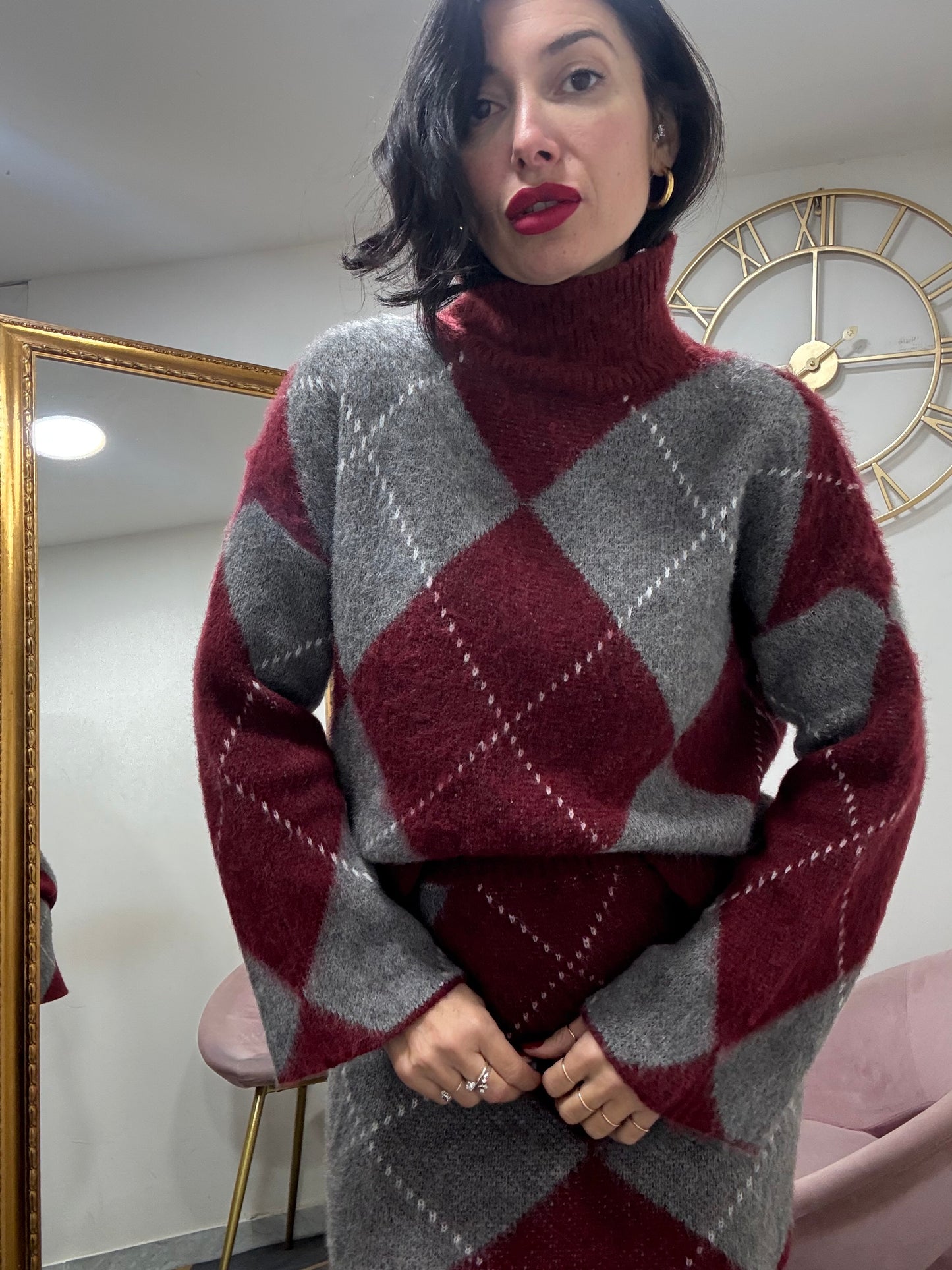 Coord lana mini quadri 660