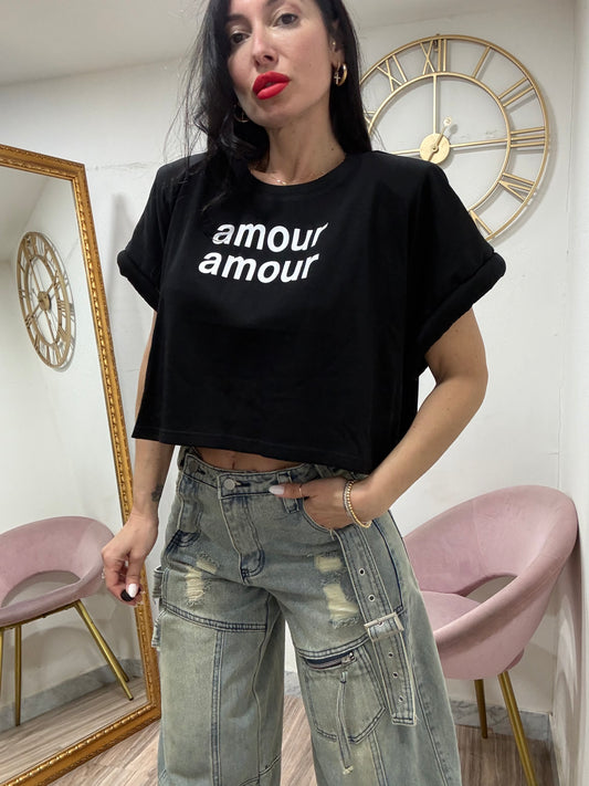 Maglia crop spallina Amour Amour   13626