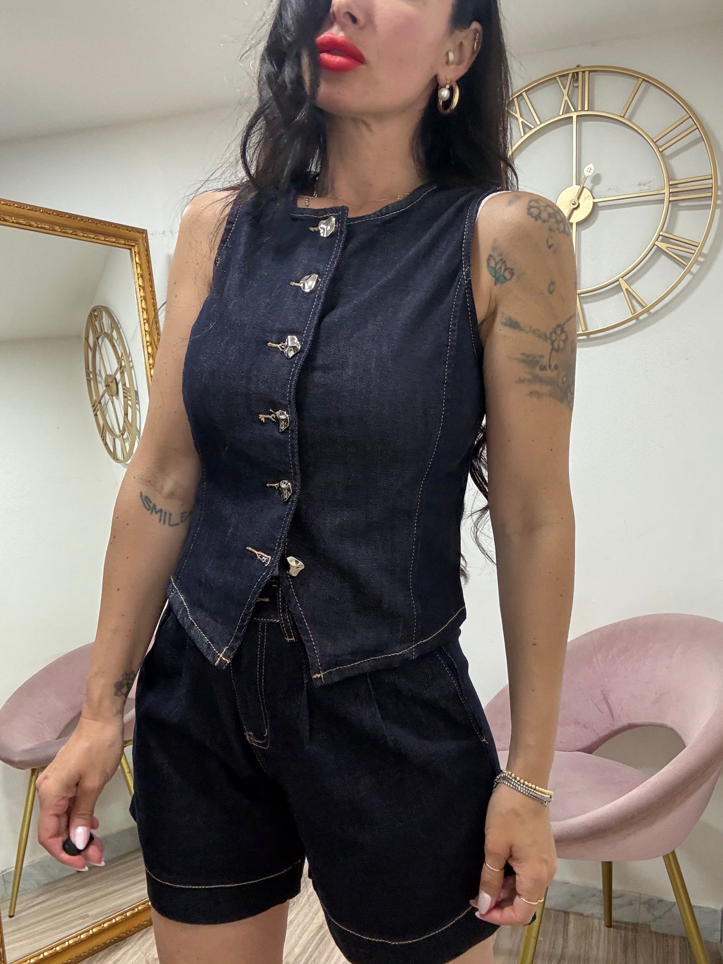 Coordinato denim gilet 2655