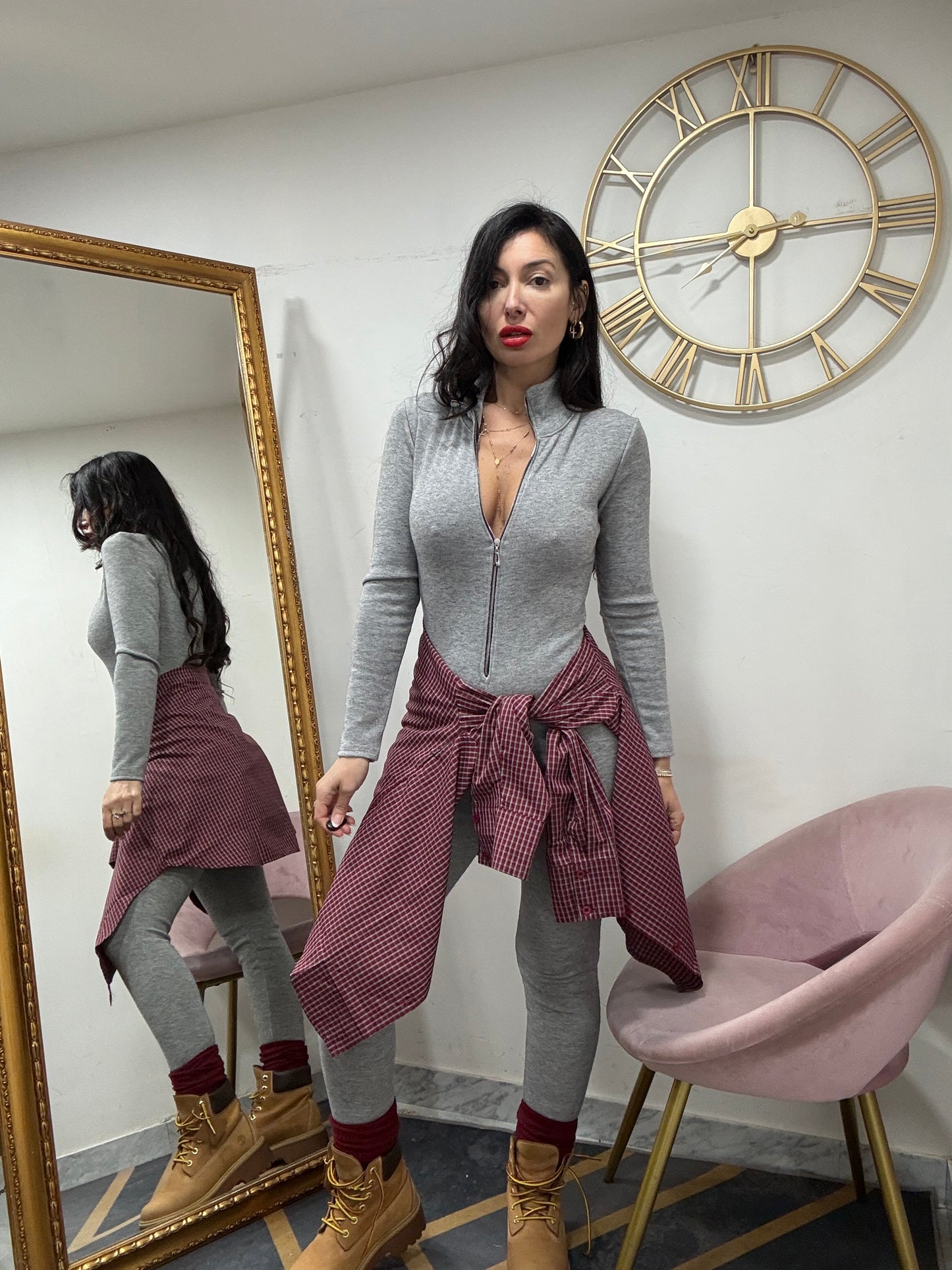 Jumpsuit lana costine e zip 572