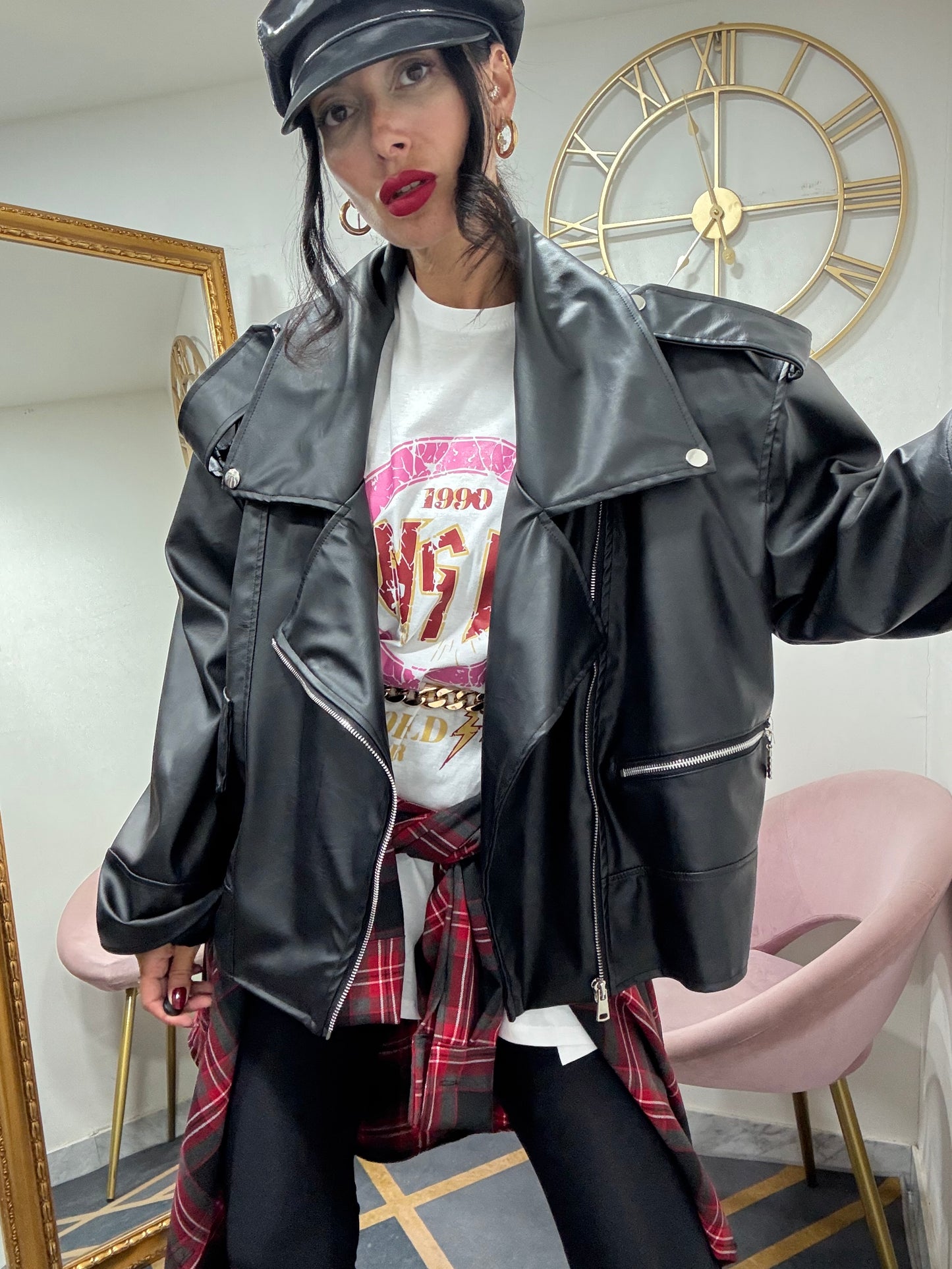 Chiodo oversize ecopelle 849