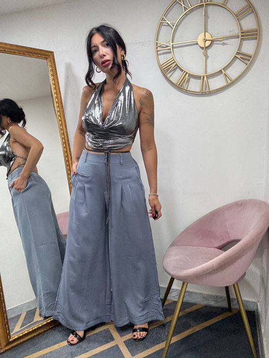 Pantalone palazzo caviglia 394