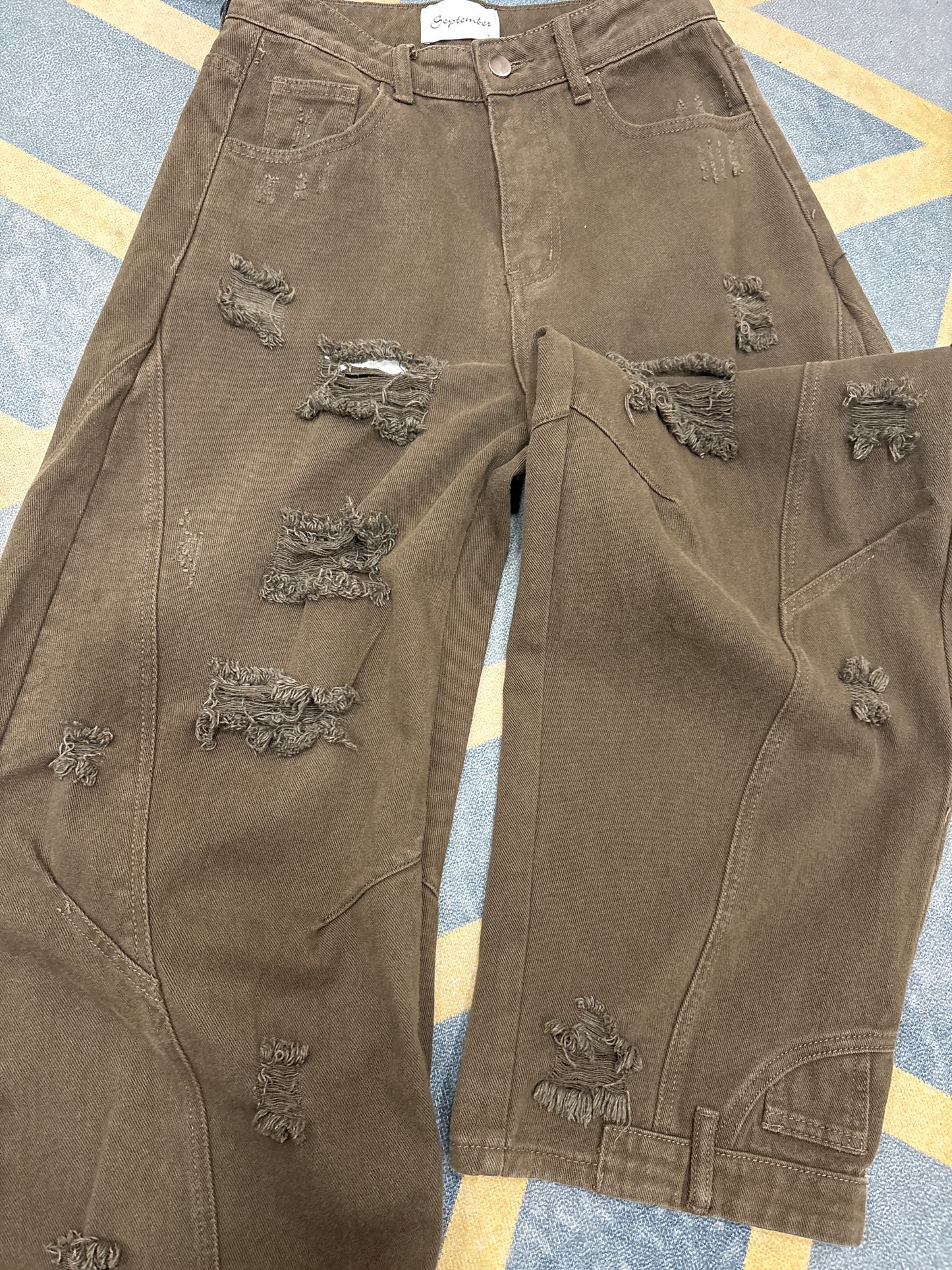Jeans baloon rever marrone 6653