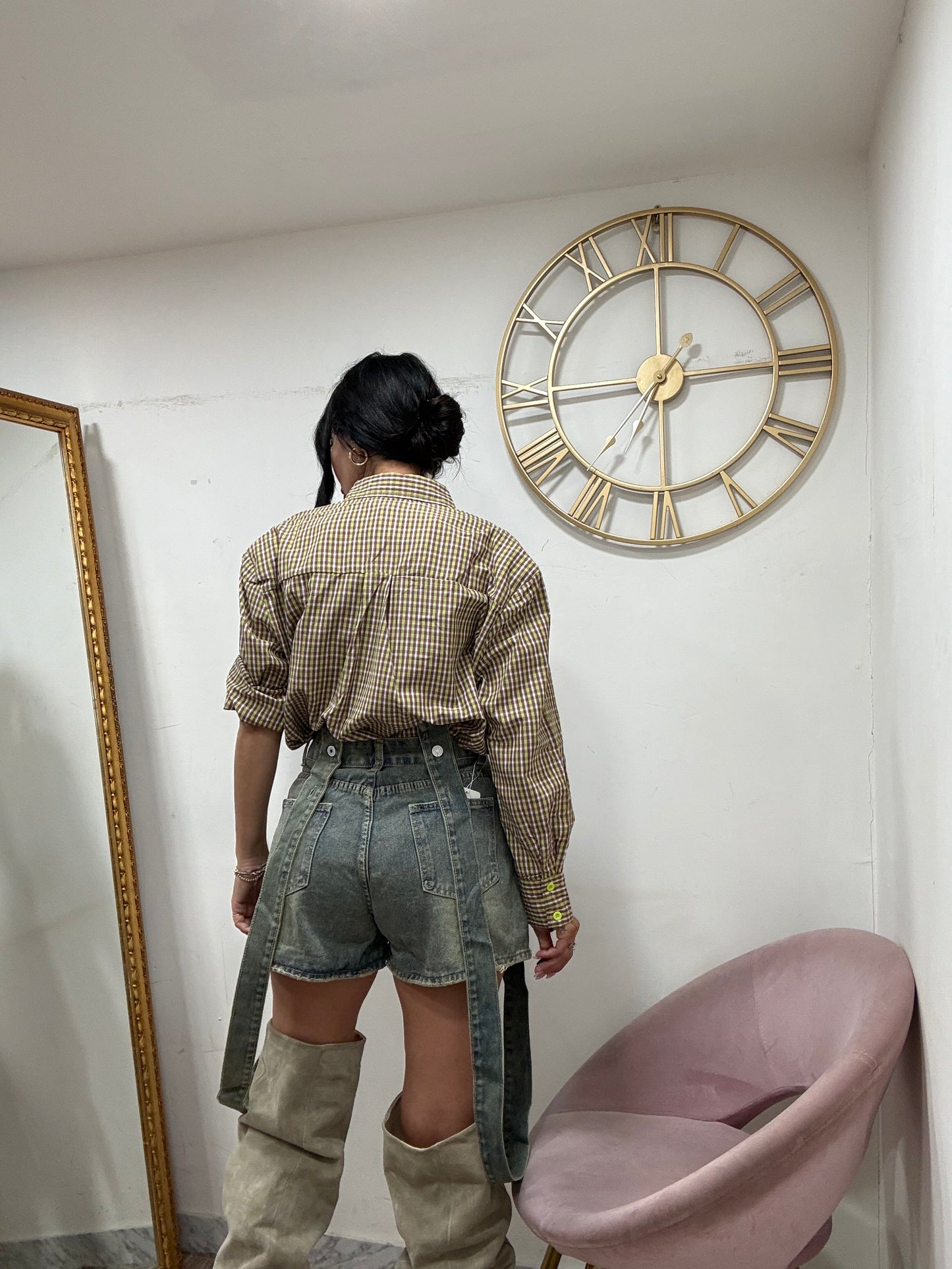 Shorts bretelle sabbiato 9139