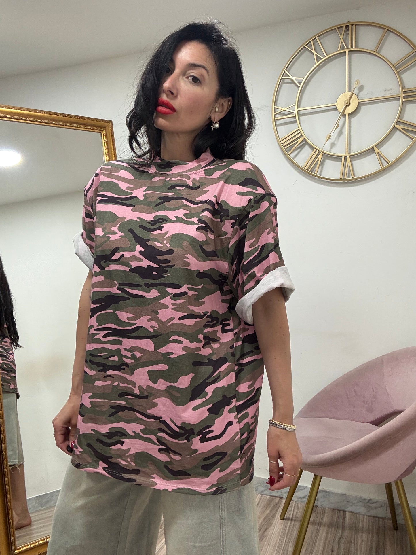Maxishirt mimetica spalline 0702