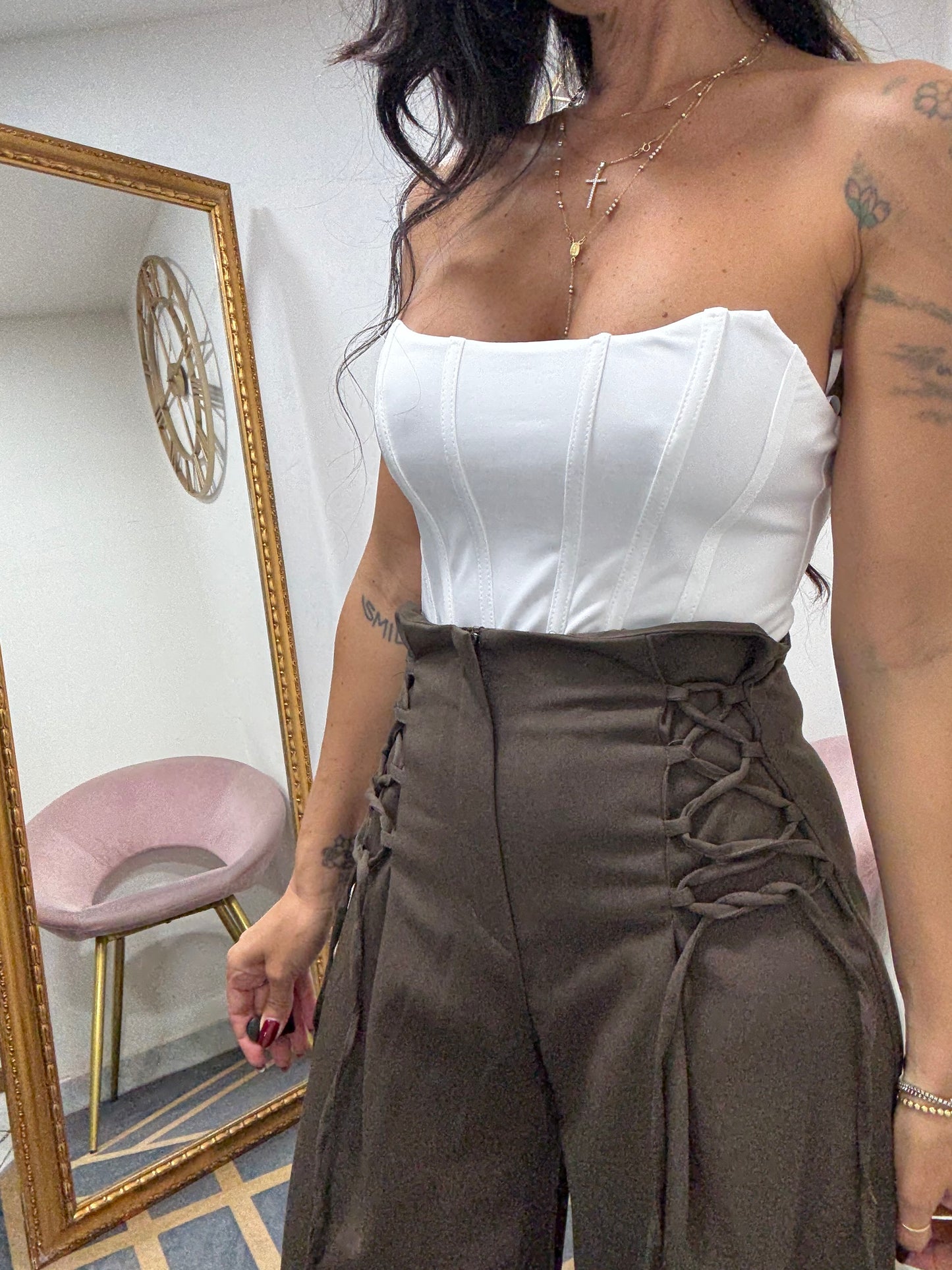 Pantalone bustier palazzo 229