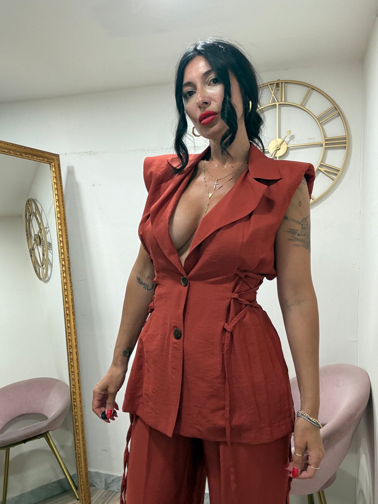 Coordinato gilet intreccio 6979
