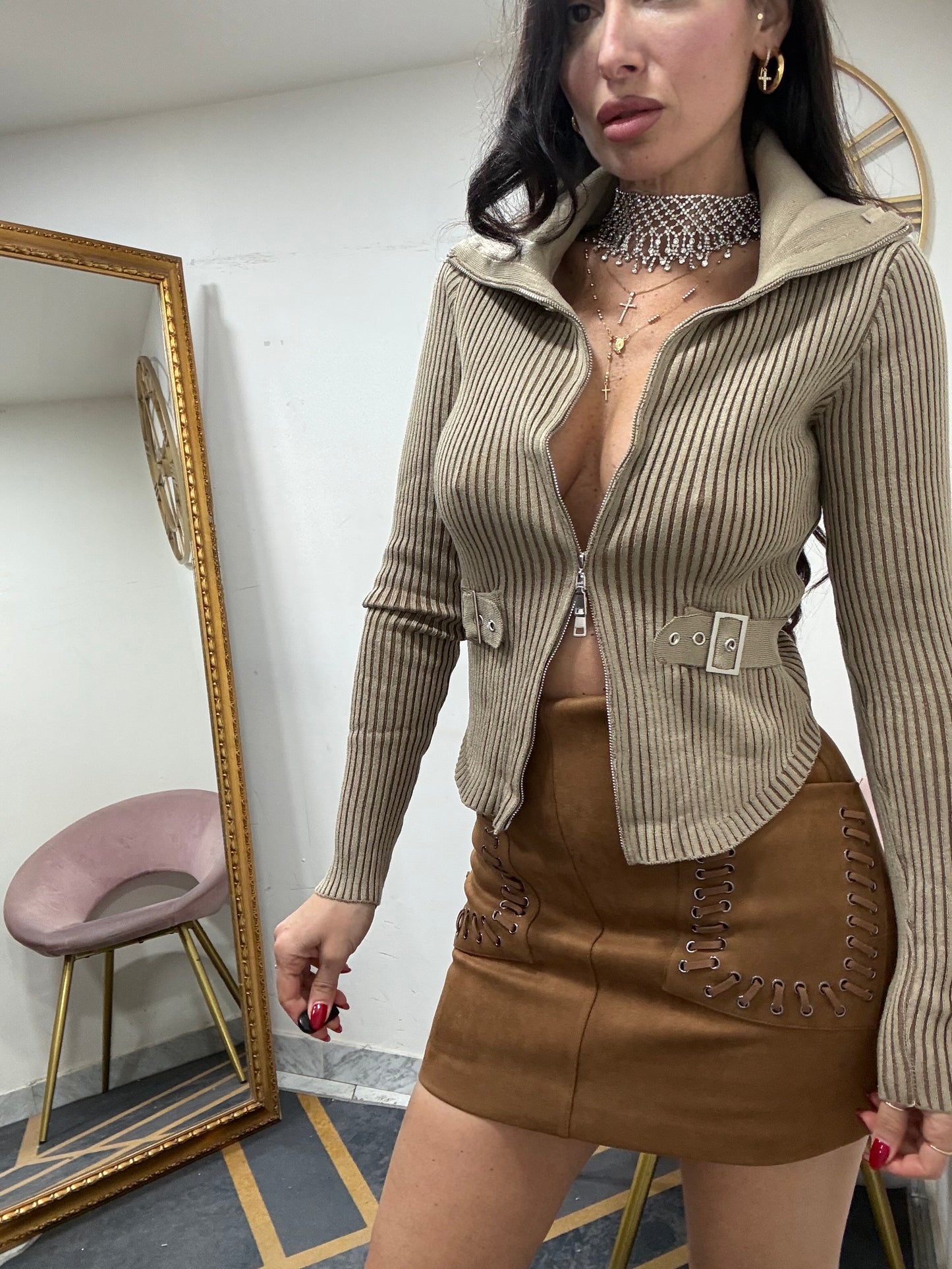Cardigan zip fibie 4-33