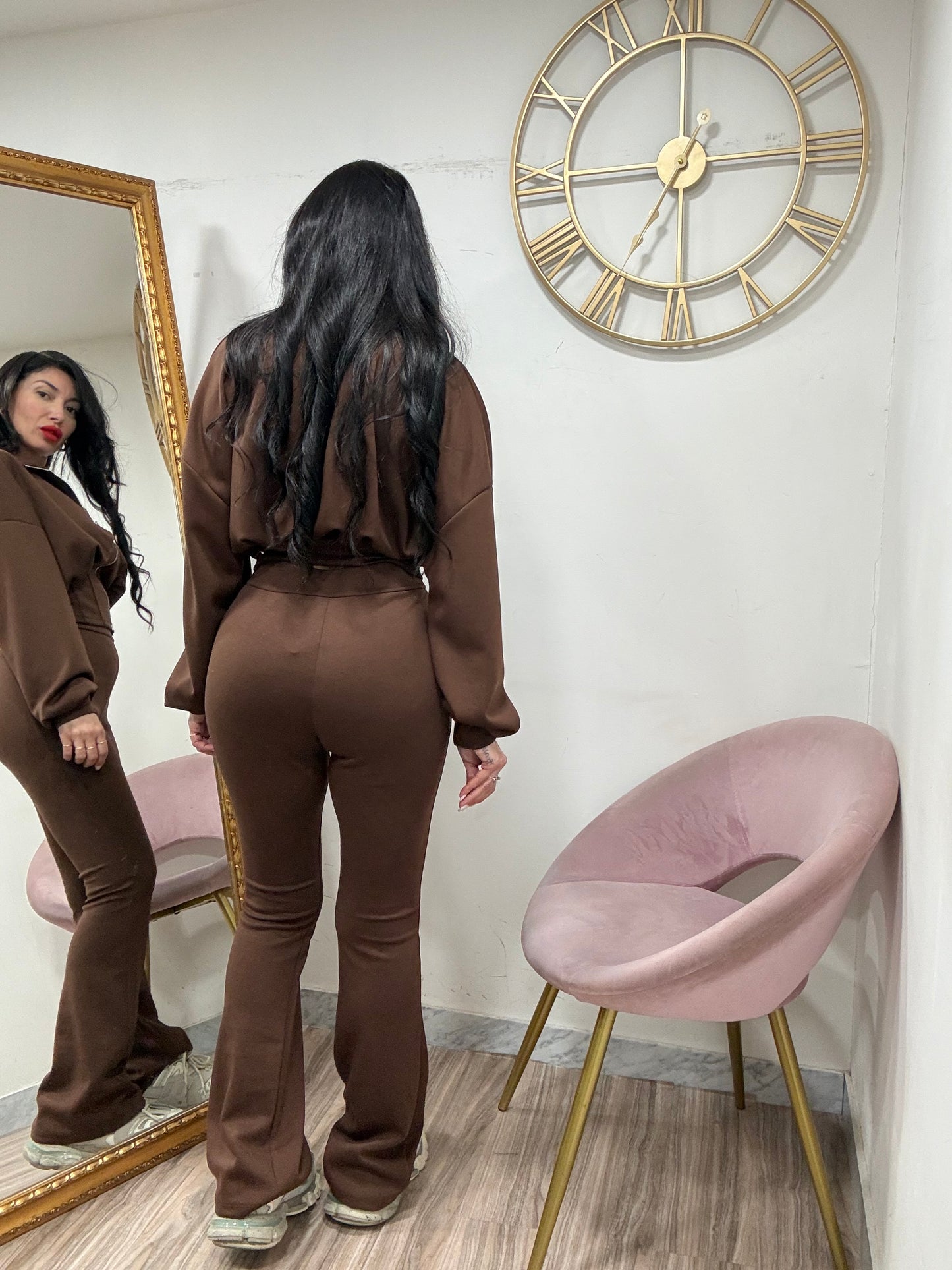 Coordinato tuta felpa zip mezzo collo 38308