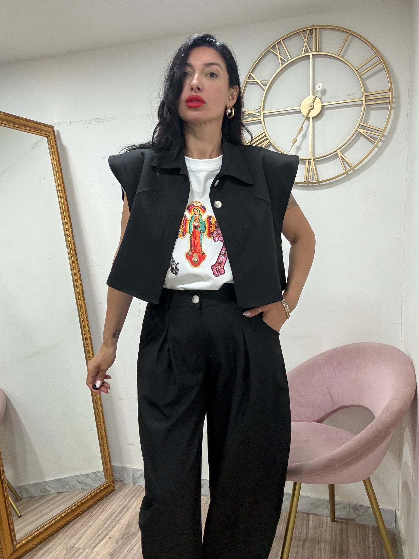 Coord camicia crop aperta 22764