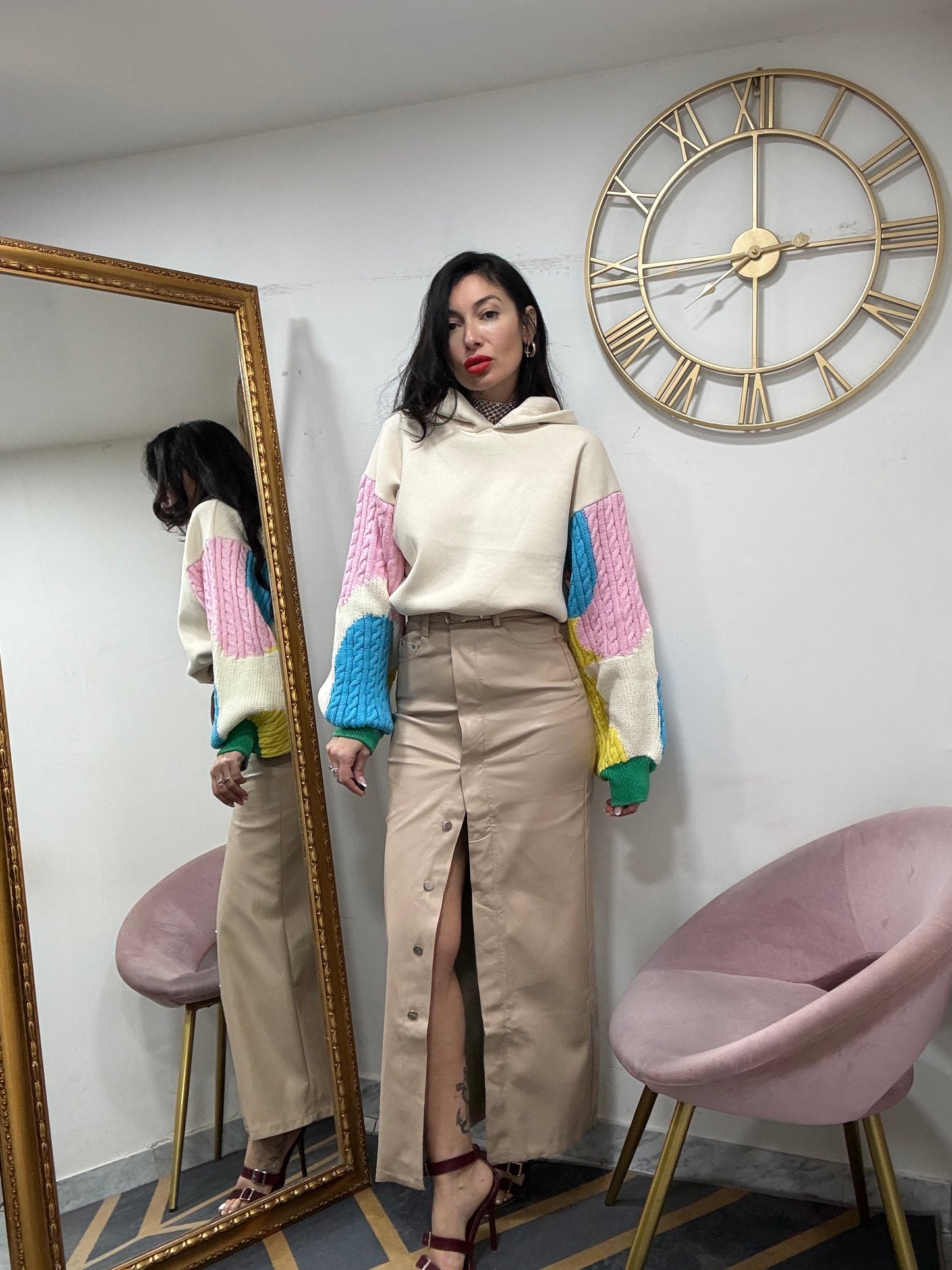 Tubino eco bottoni e cinta 366