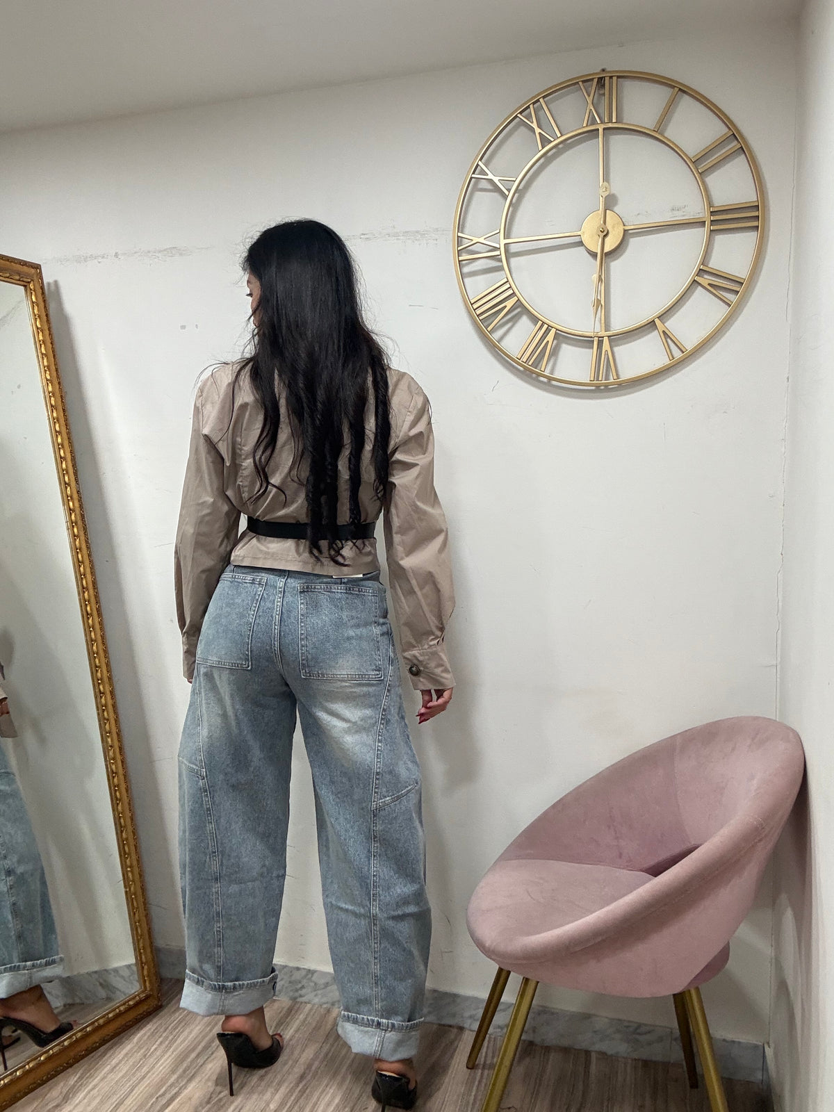 Jeans ballon cuciture 6036