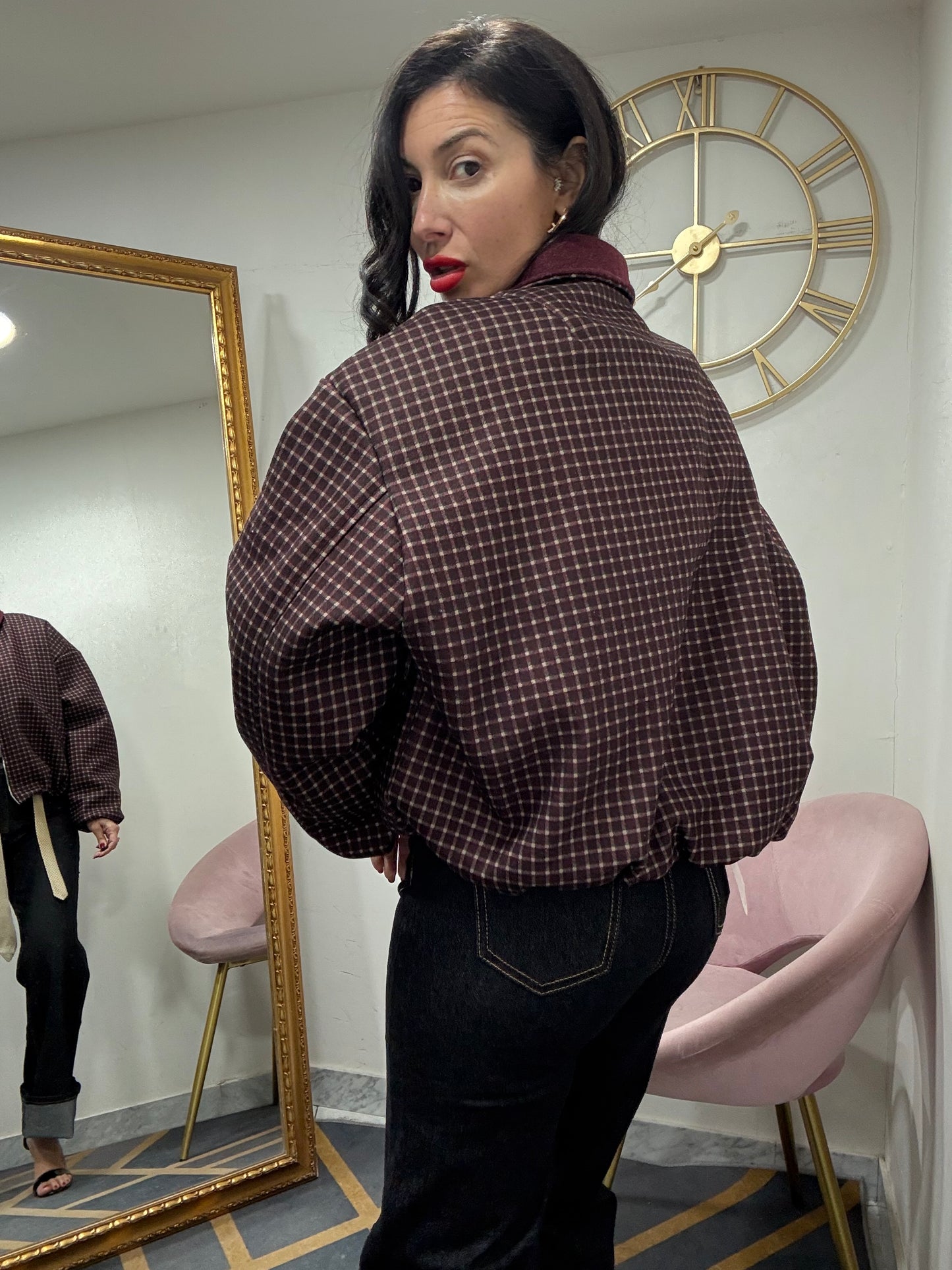 Bomber panno quadretti 811