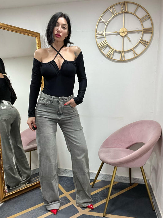 Jeans palazzo grigio 3301