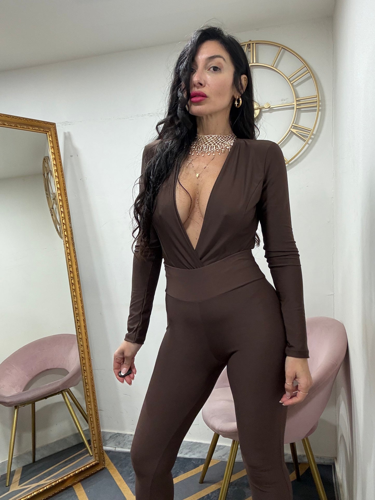 Body doppio scollo V 583