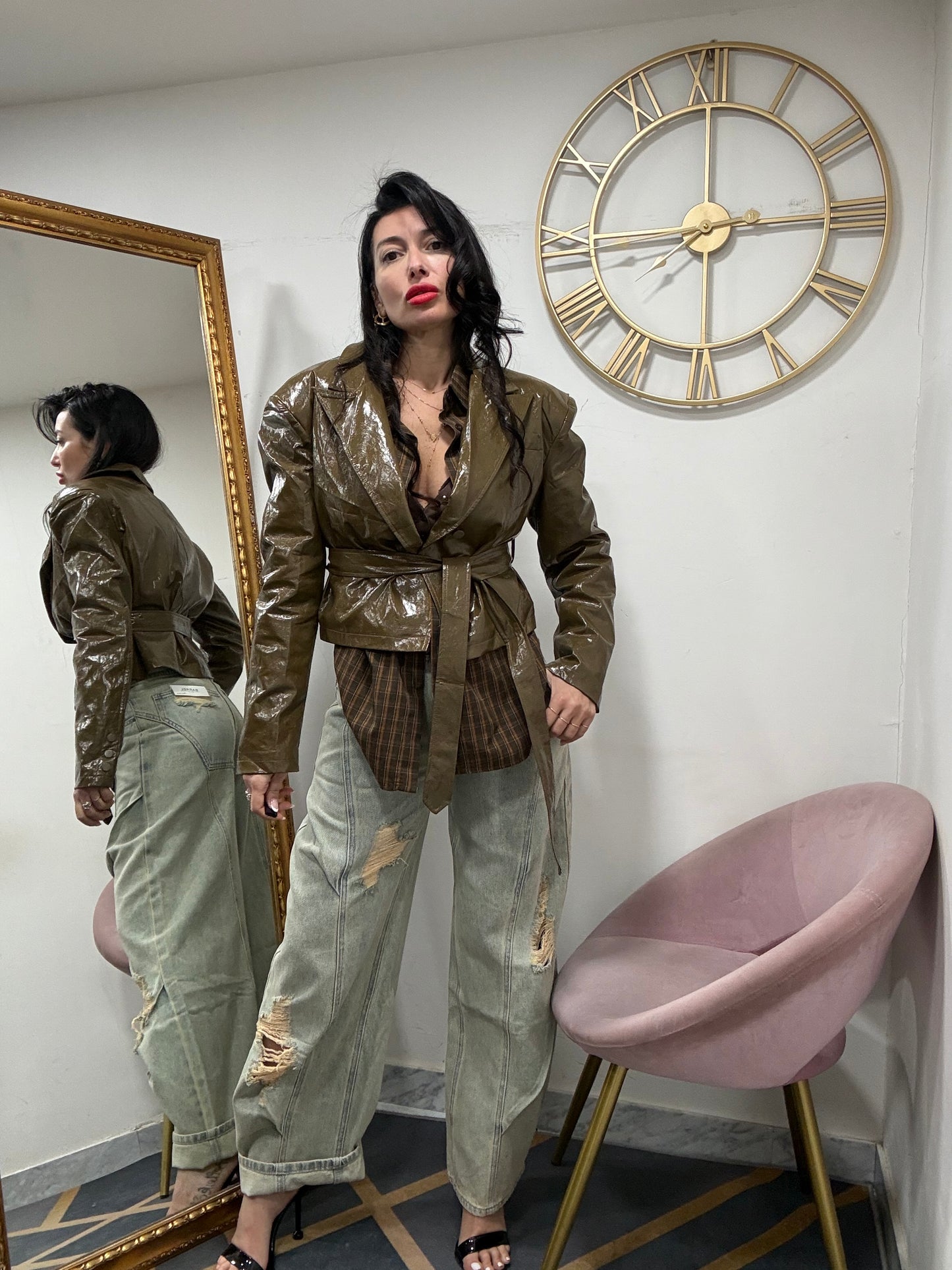 Trench crop vinile 687