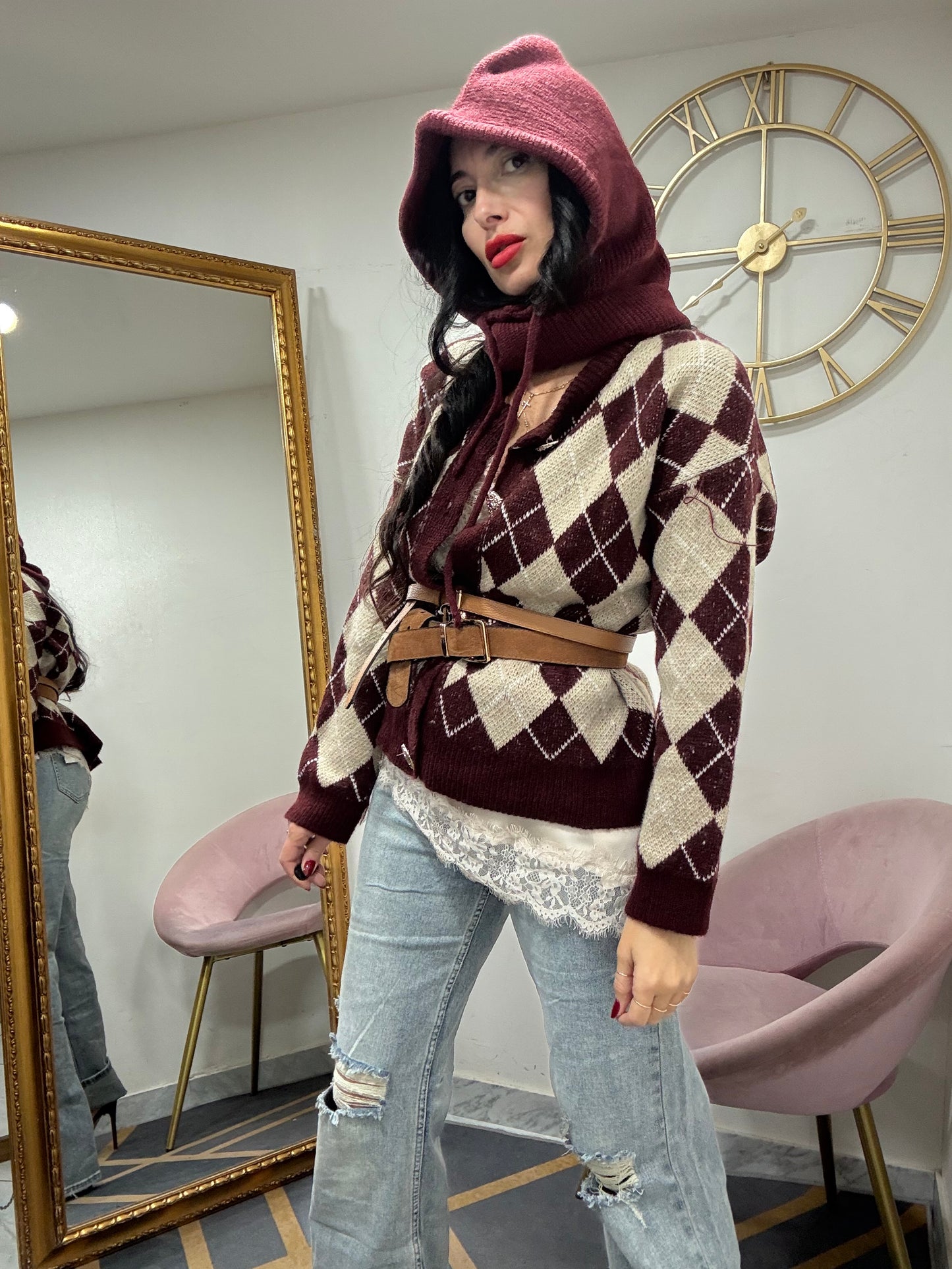 Cardigan quadri 860