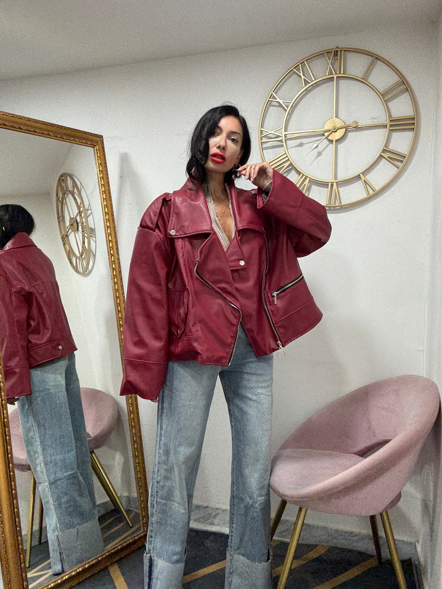 Chiodo oversize ecopelle 849