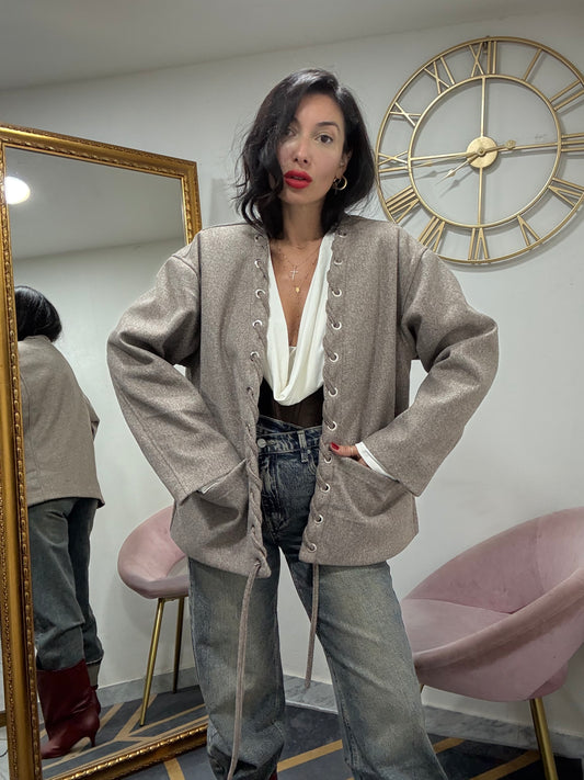 Giacca senza collo laccio 777