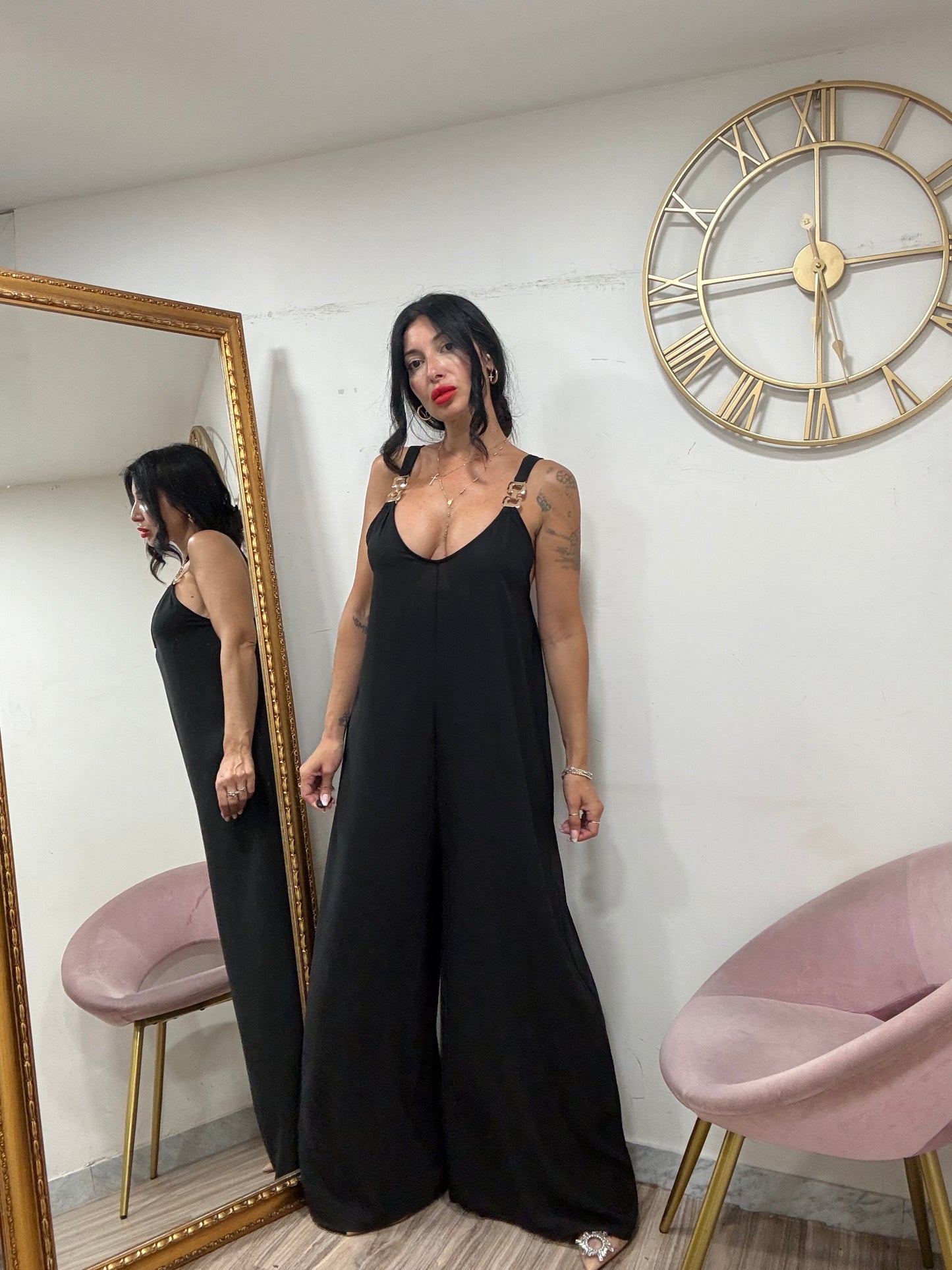 Jumpsuit dettagio catena bretella 24590