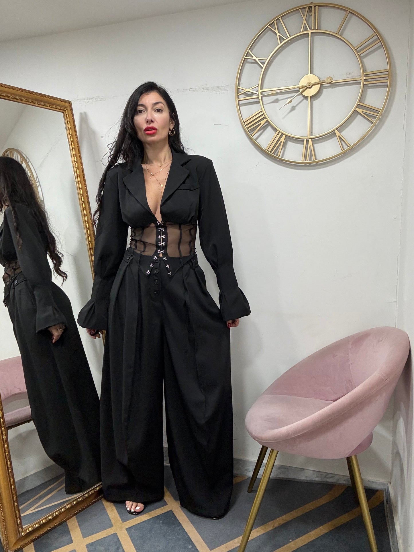 Giacca crop bustier velo 047