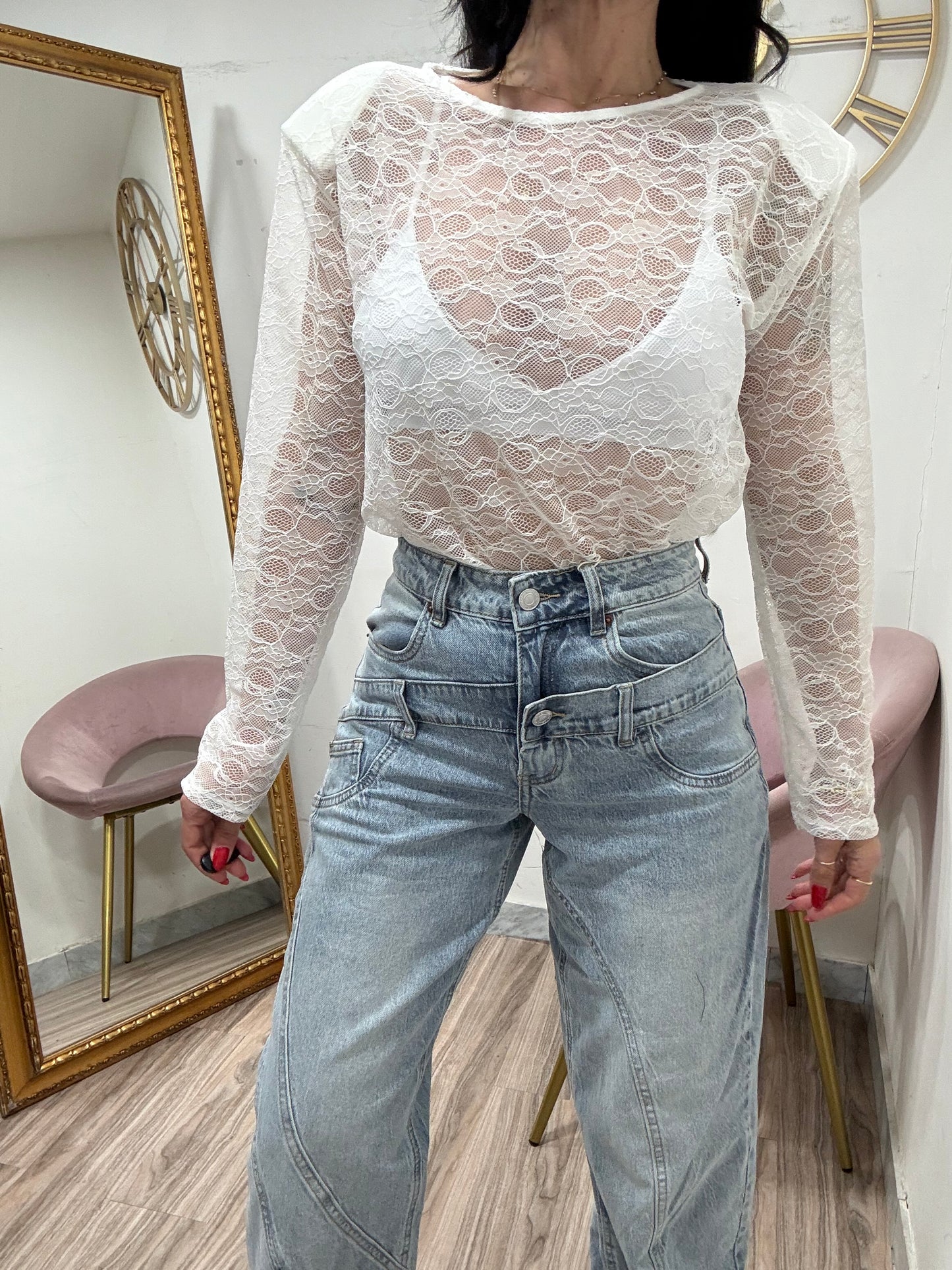 Jeans balloon doppia abbottonatura denim 6053