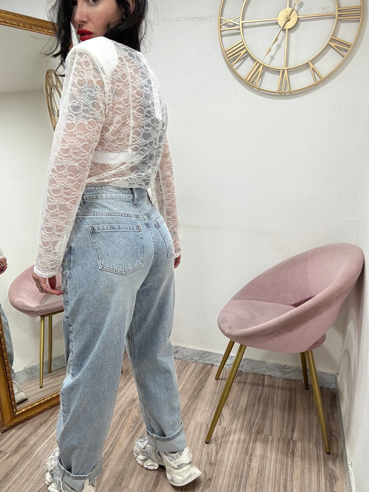 Jeans balloon doppia abbottonatura denim 6053