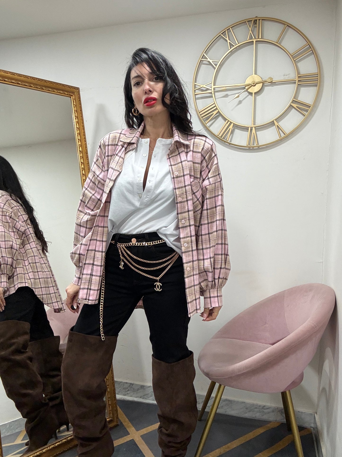 Jeans skinny cuore impunture marroni 40-7
