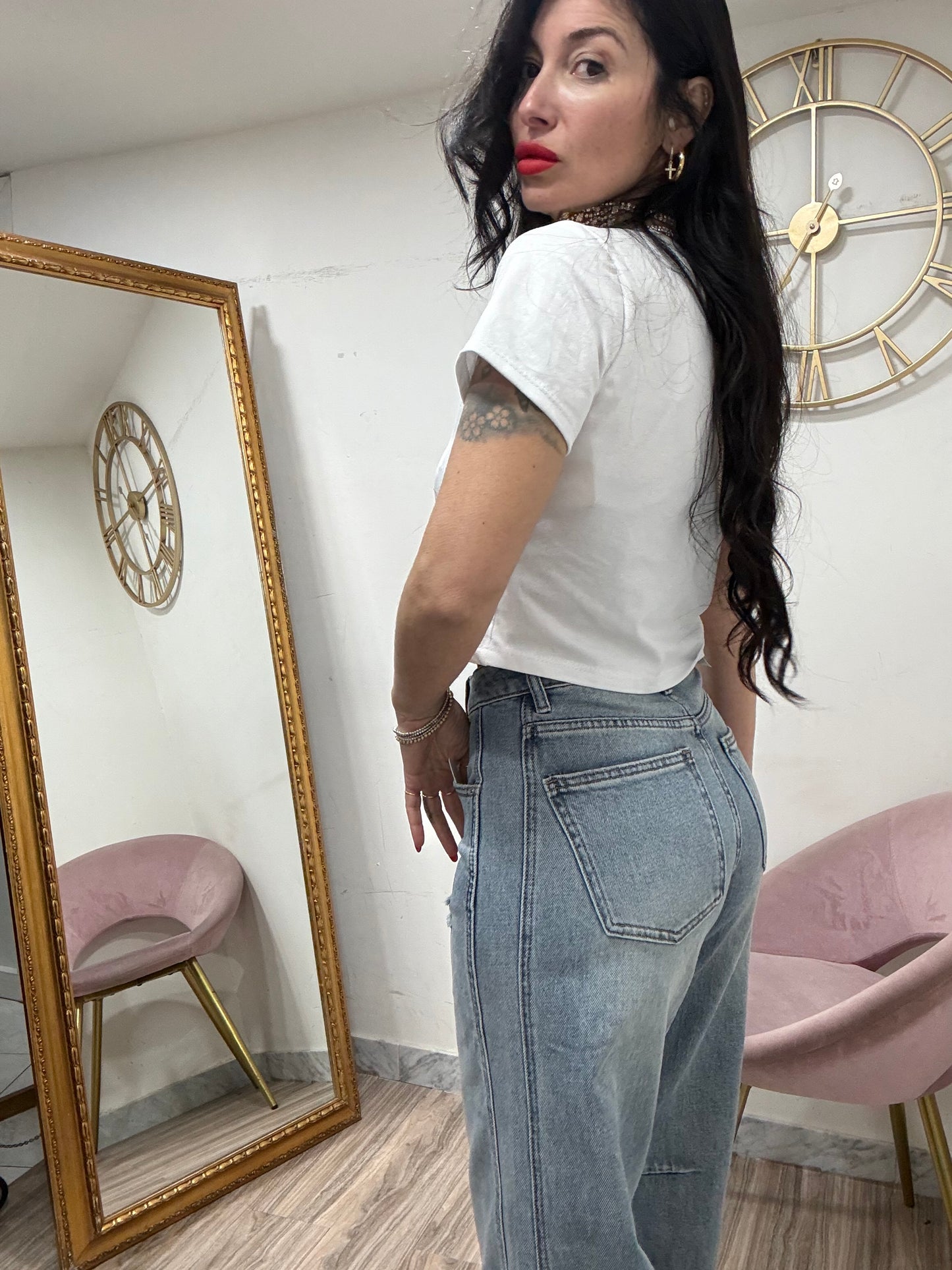 Shirt crop mezza manica