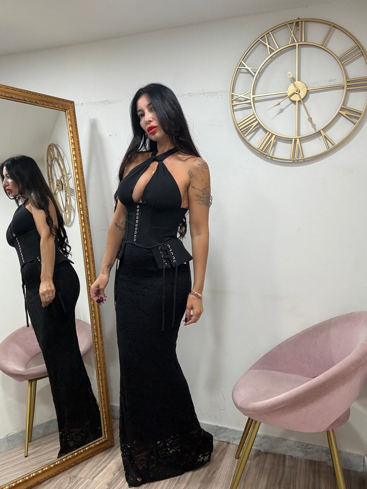 Gonna lunga merletto 5054