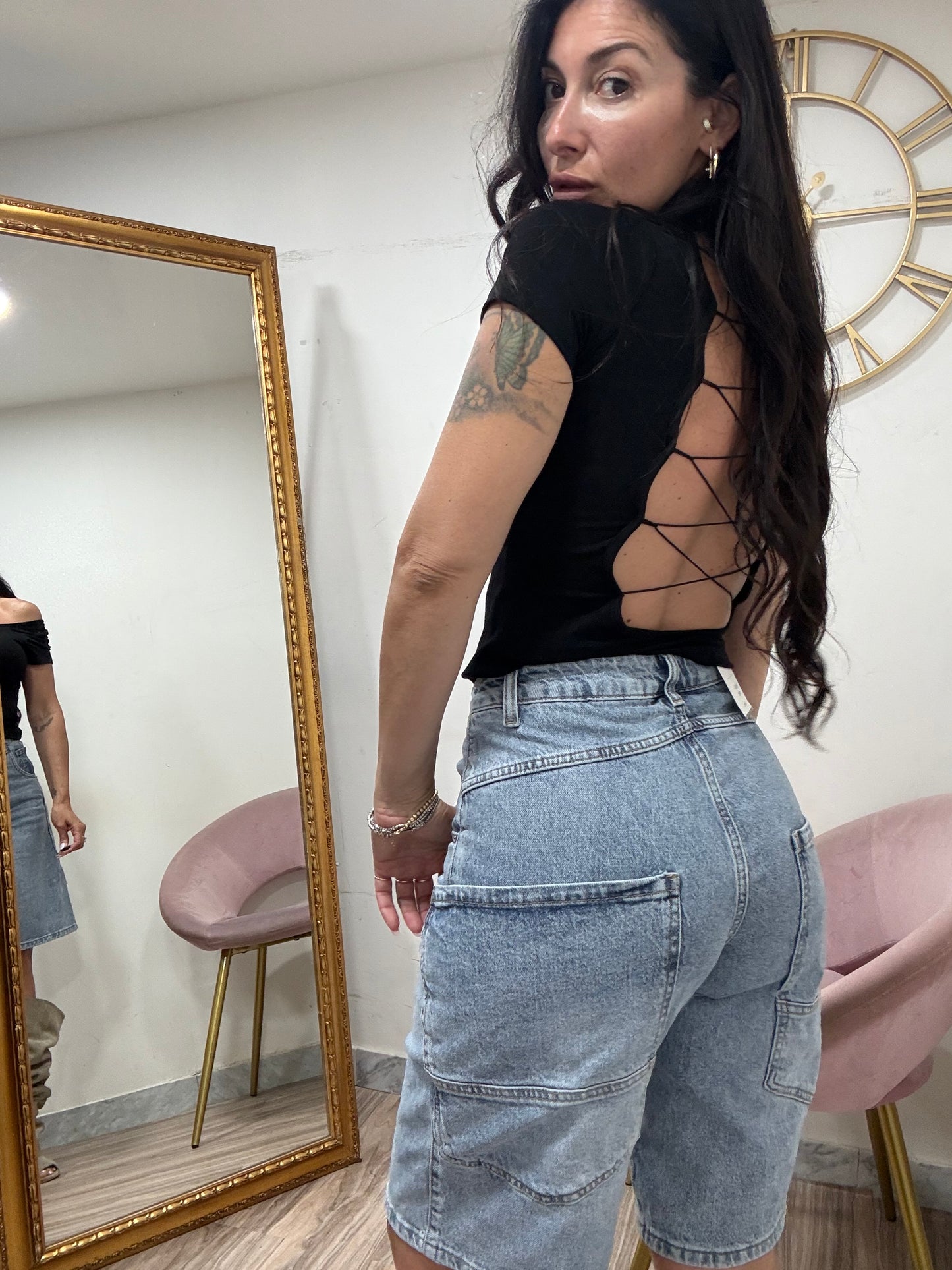 Maglia crop intreccio 16125