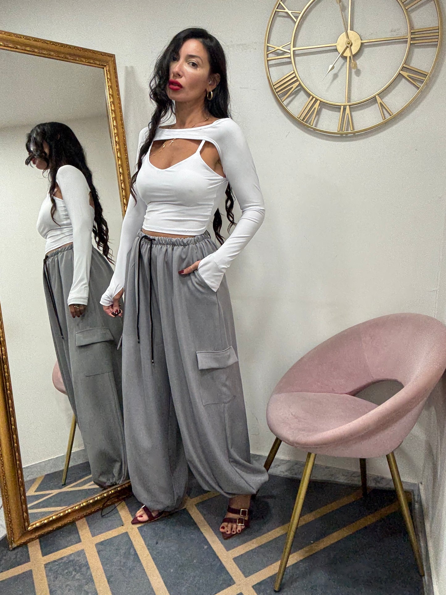 Pantalaccio cargo coulisse caviglia 080