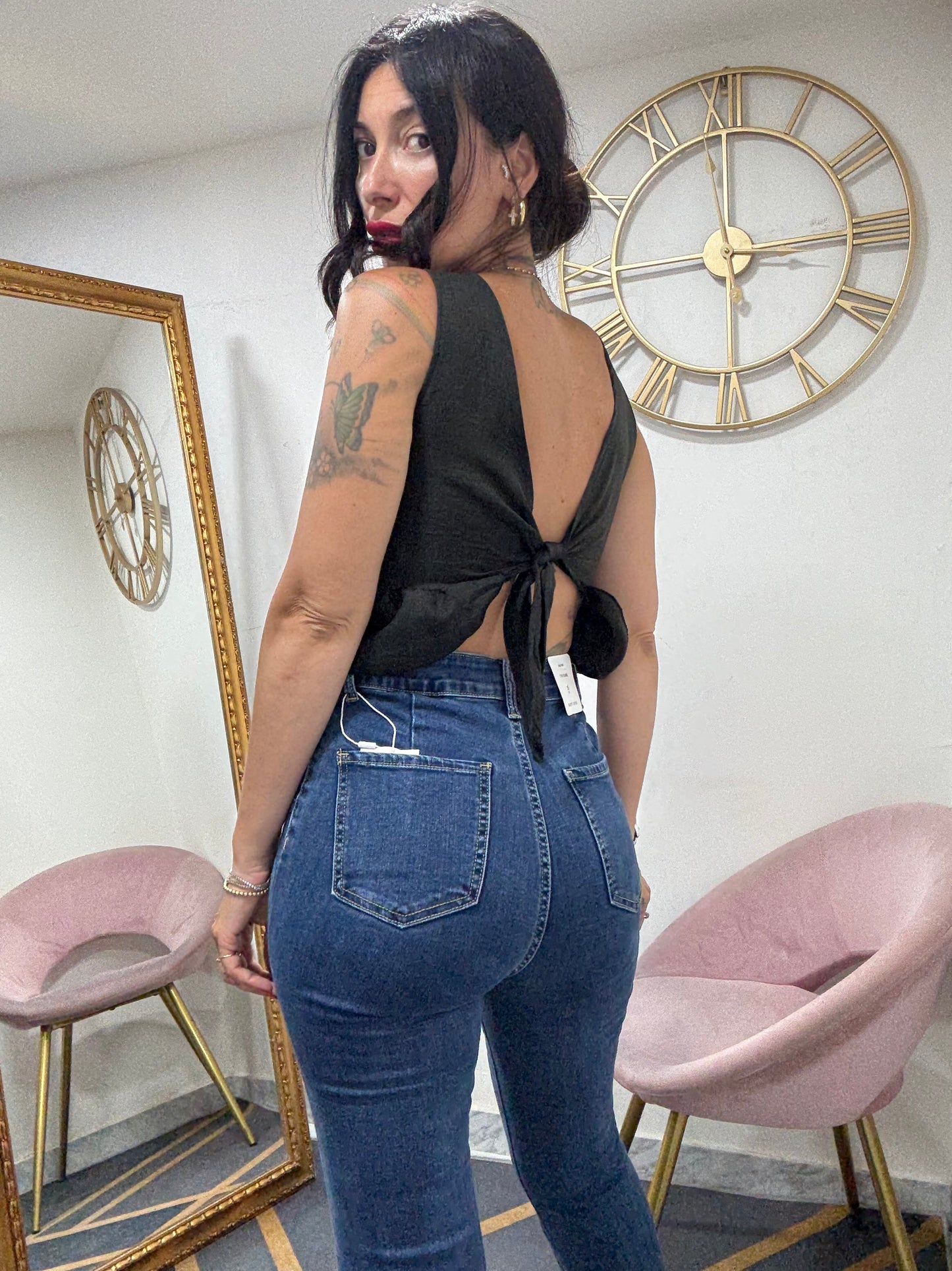 Jeans zampa doppio  bottoni 494