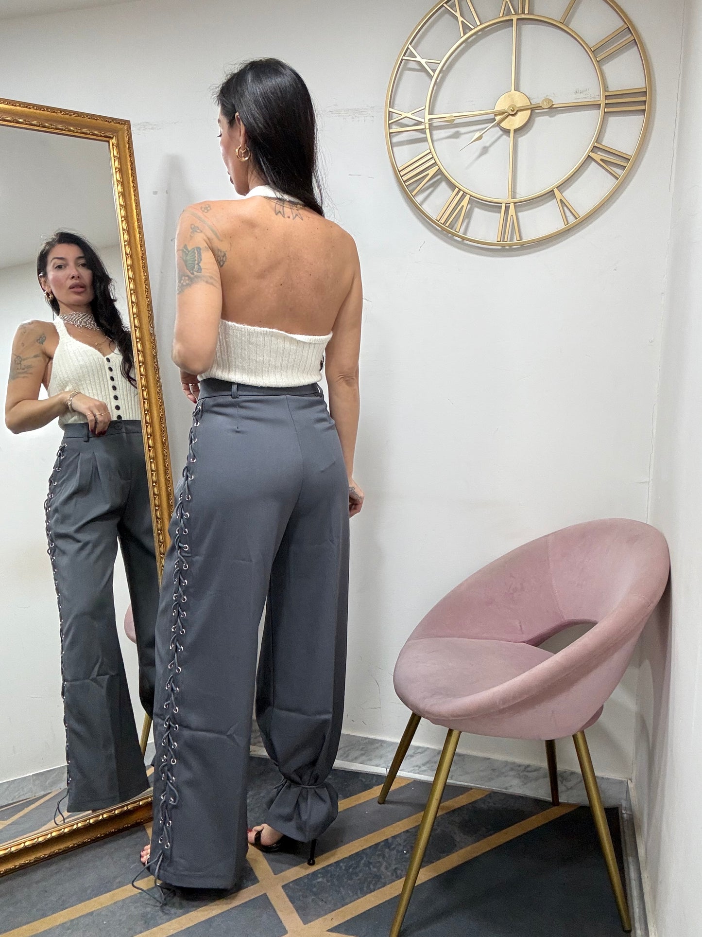 Twins set lana top bottoncini 019