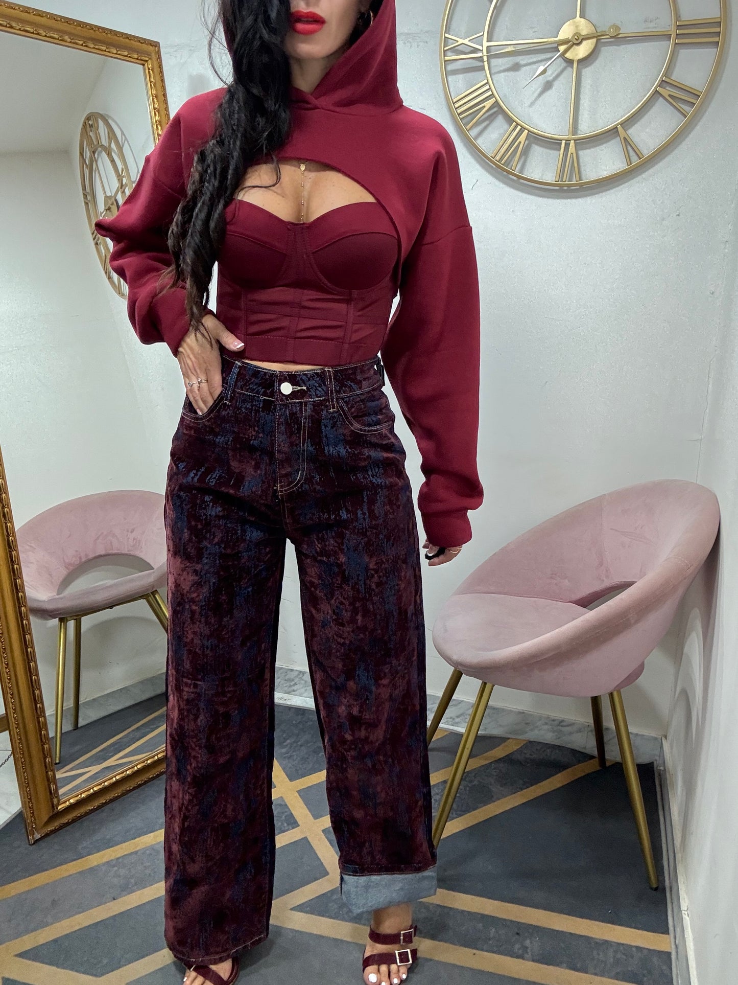 Jeans velluto scambiato