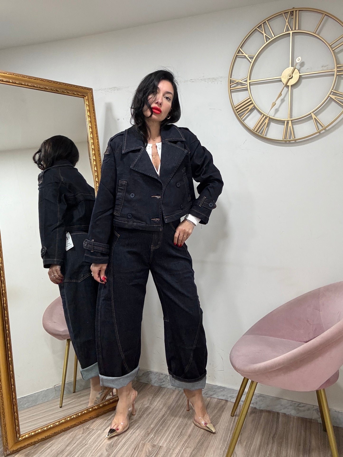 Trench denim doppio petto 6020