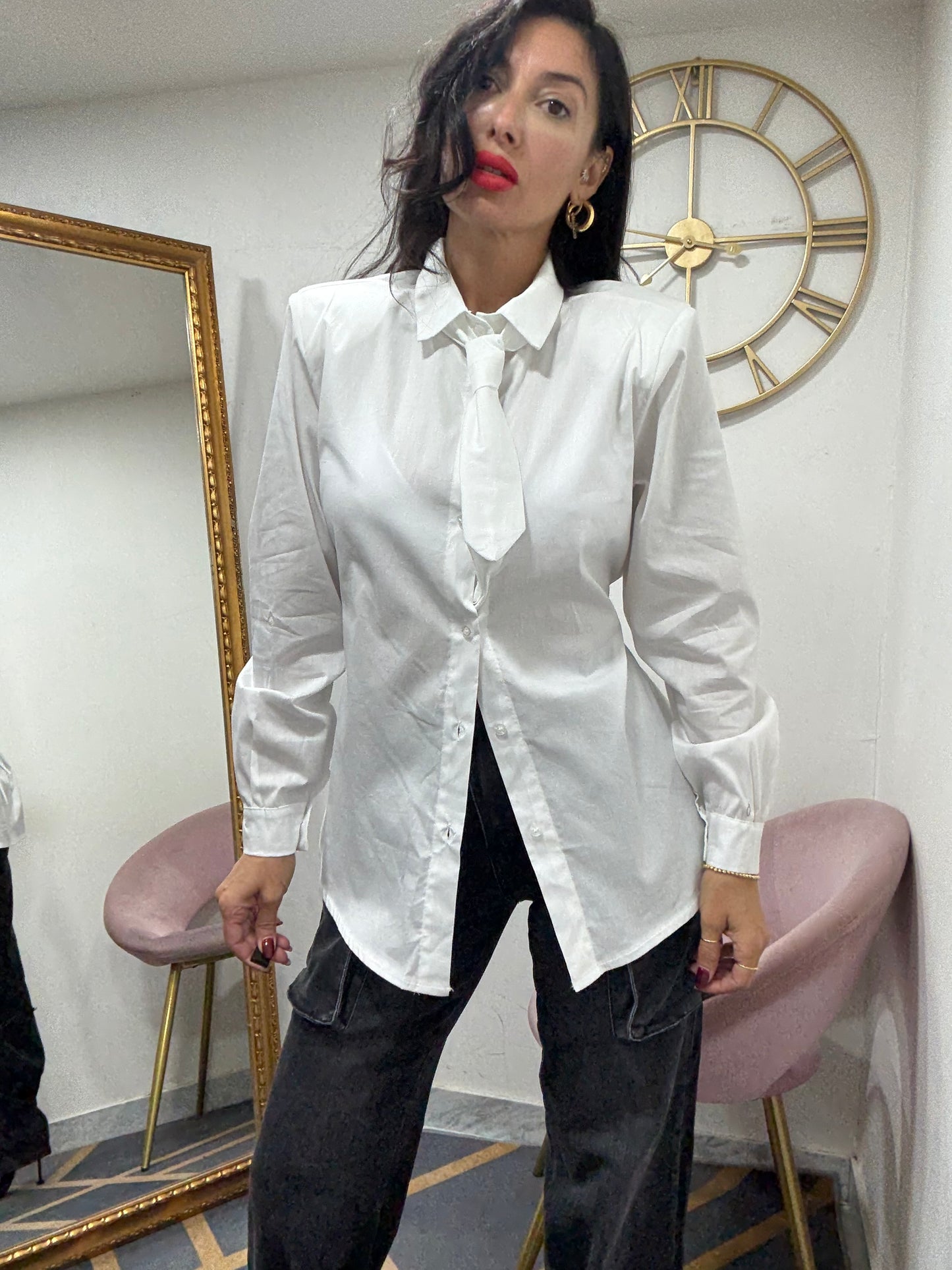 Camicia spalline con coulisse retro 371