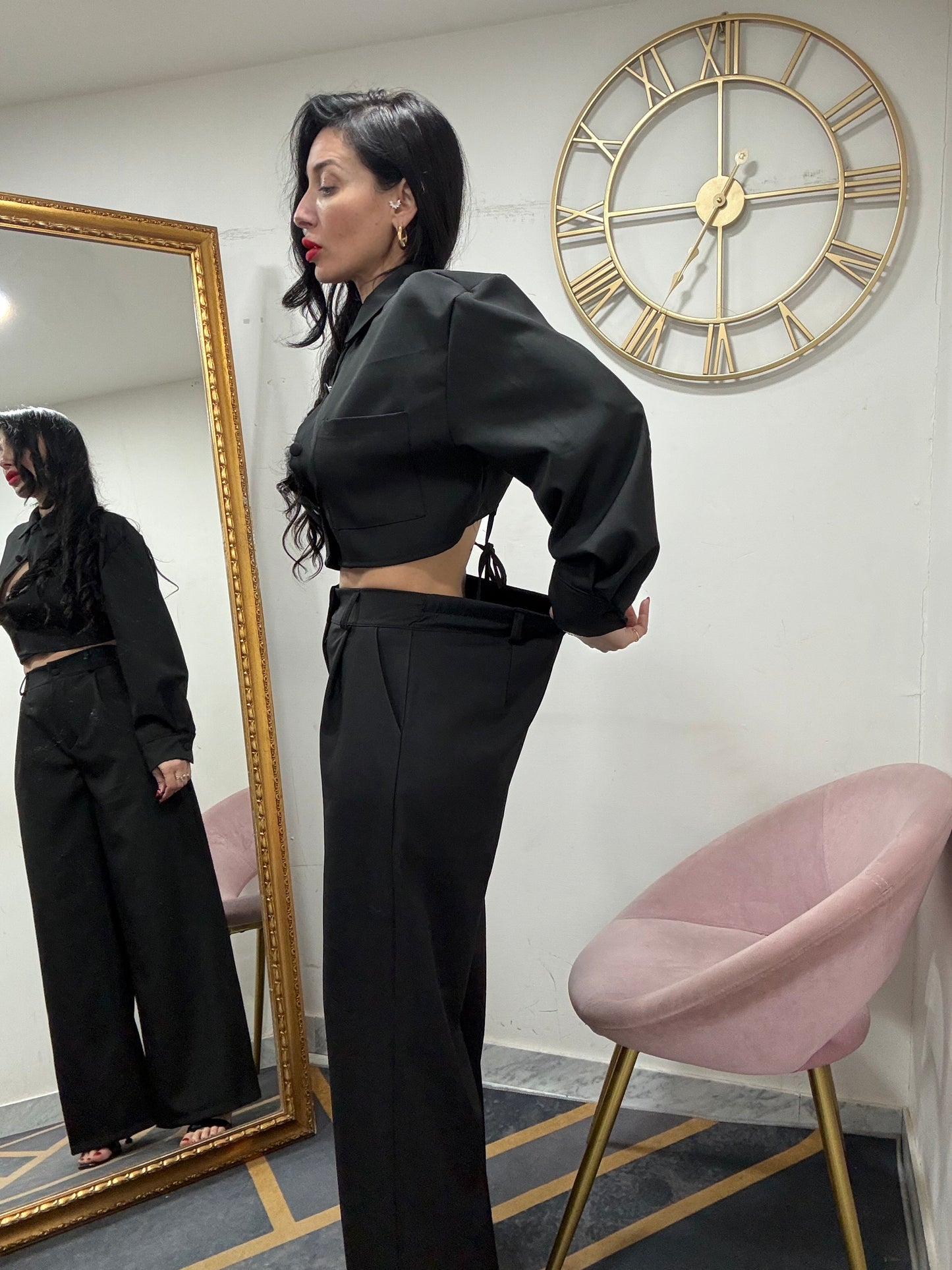 Tailleur camicia crop intreccio retro 9268