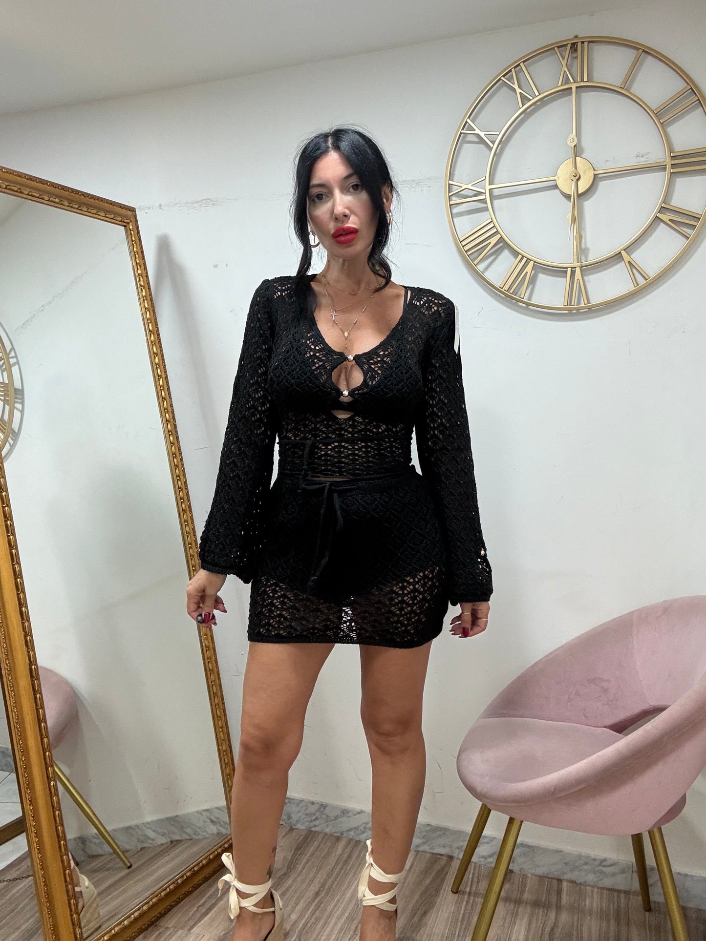 Coord uncinetto mini gonna  3742