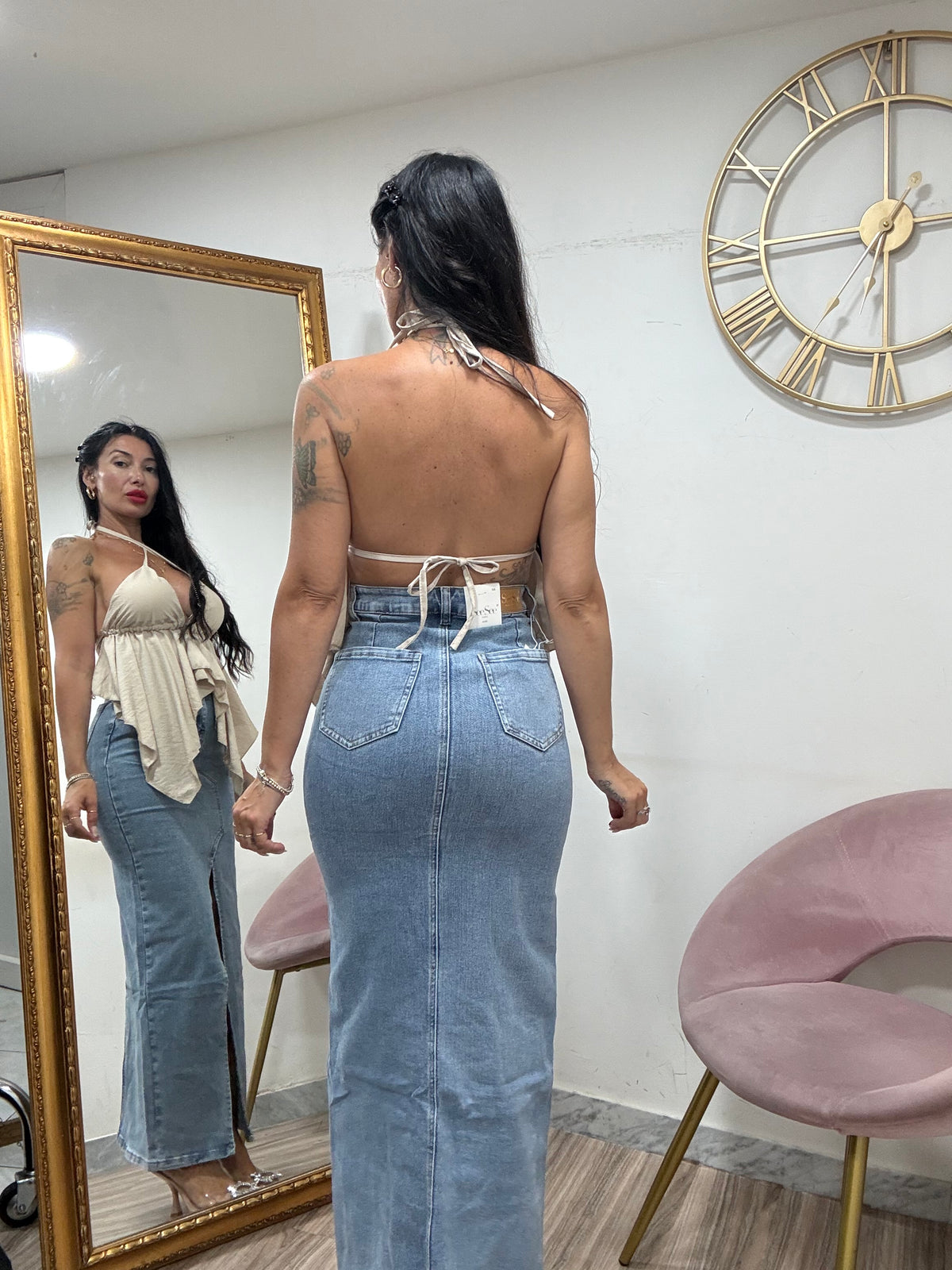 Gonna longuette denim 721
