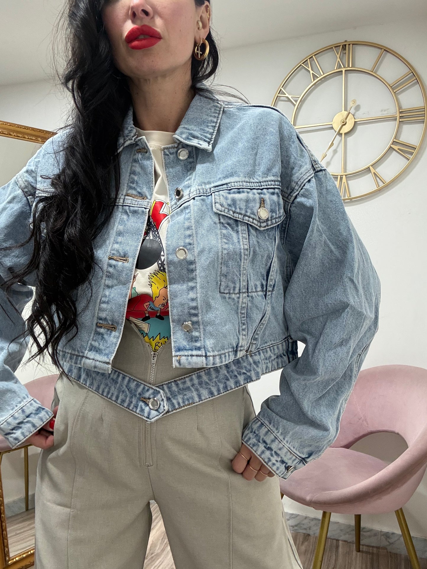 Giubbino denim crop 137