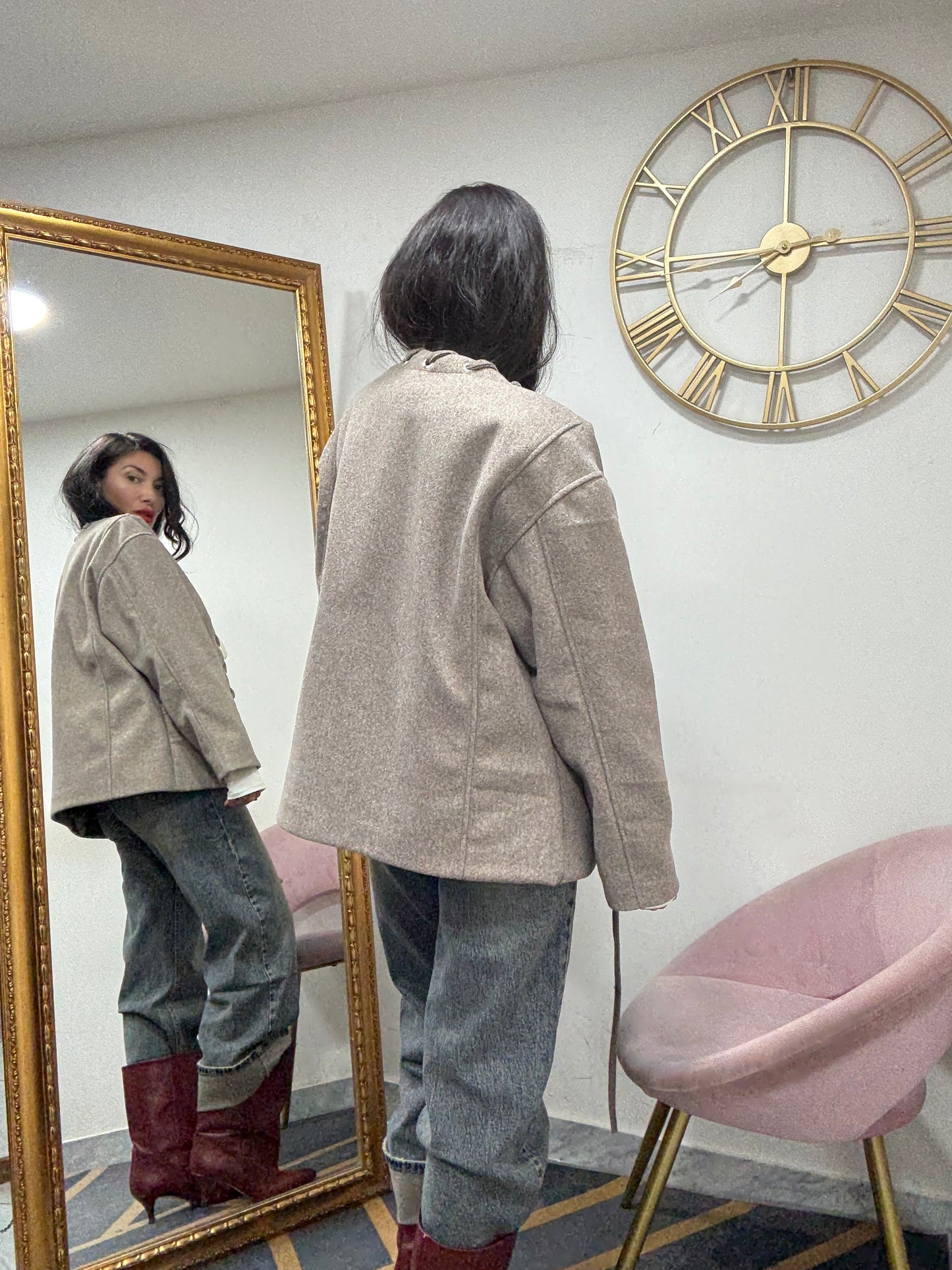 Giacca senza collo laccio 777