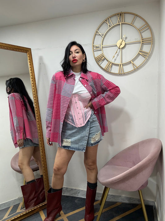 Camicia quadretti fucsia 2752