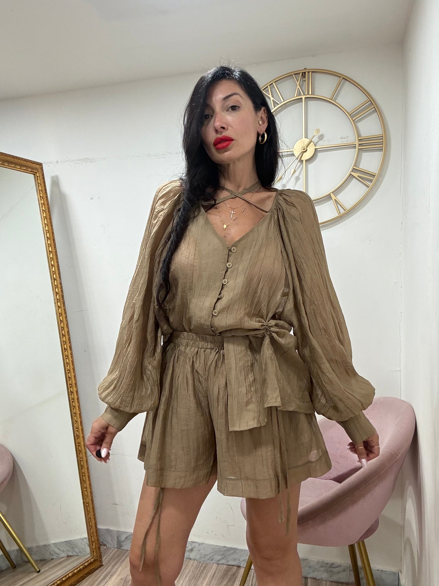 Coordinato camicia shorts 16013