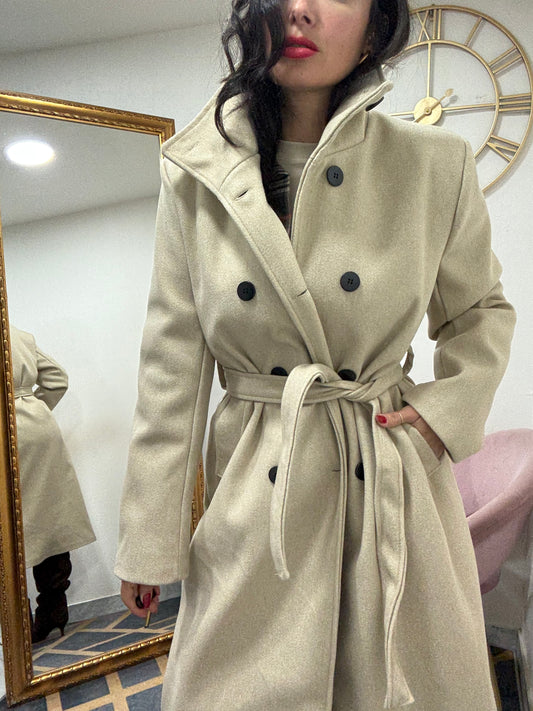 Cappotto collo alto doppio petto 148