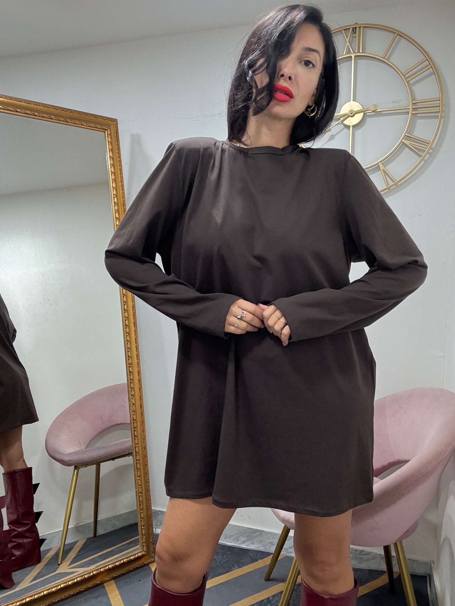 Maxishirt dress spalline 923