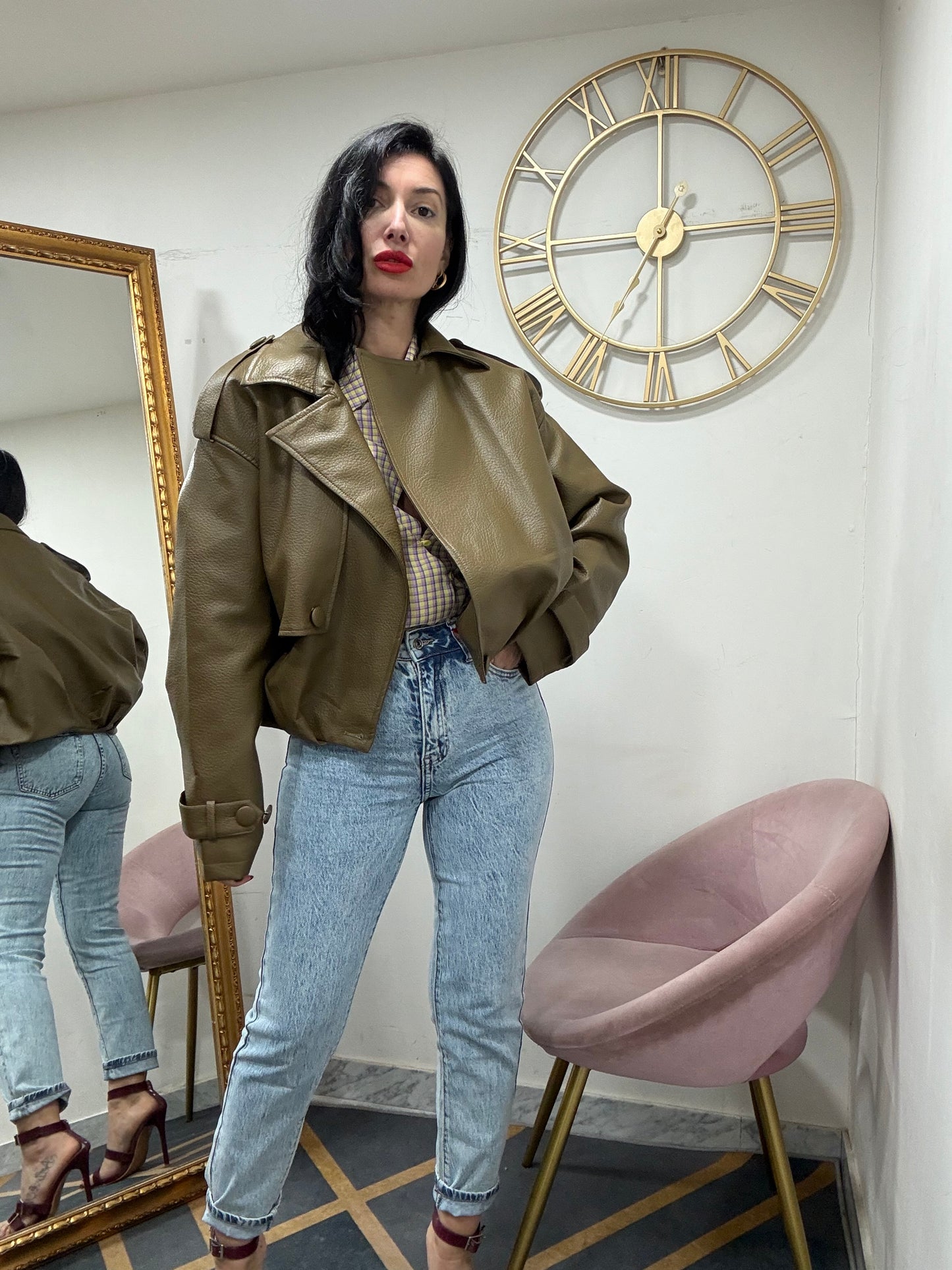 Bomber ecopelle 1 bottone 6682