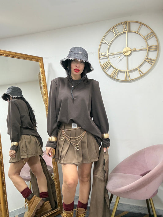 Maxishirt spalline felpate 923