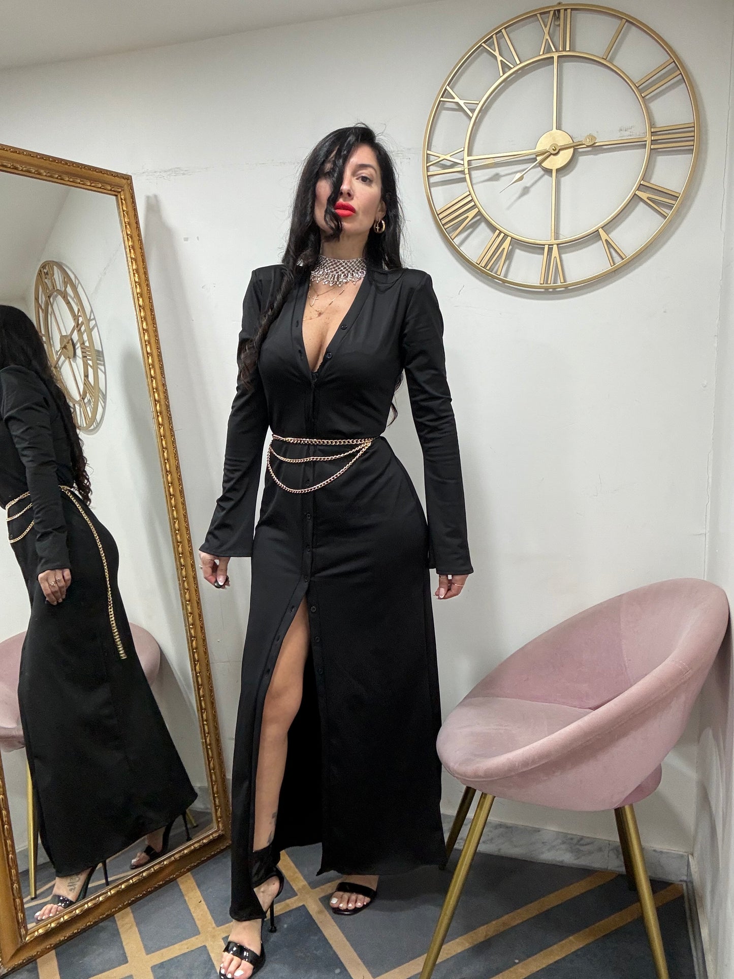 Dress bottoni lungo 288