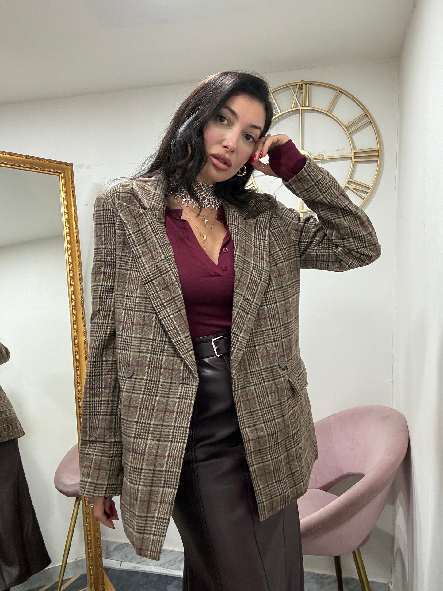 Giacca doppio petto quadri 615